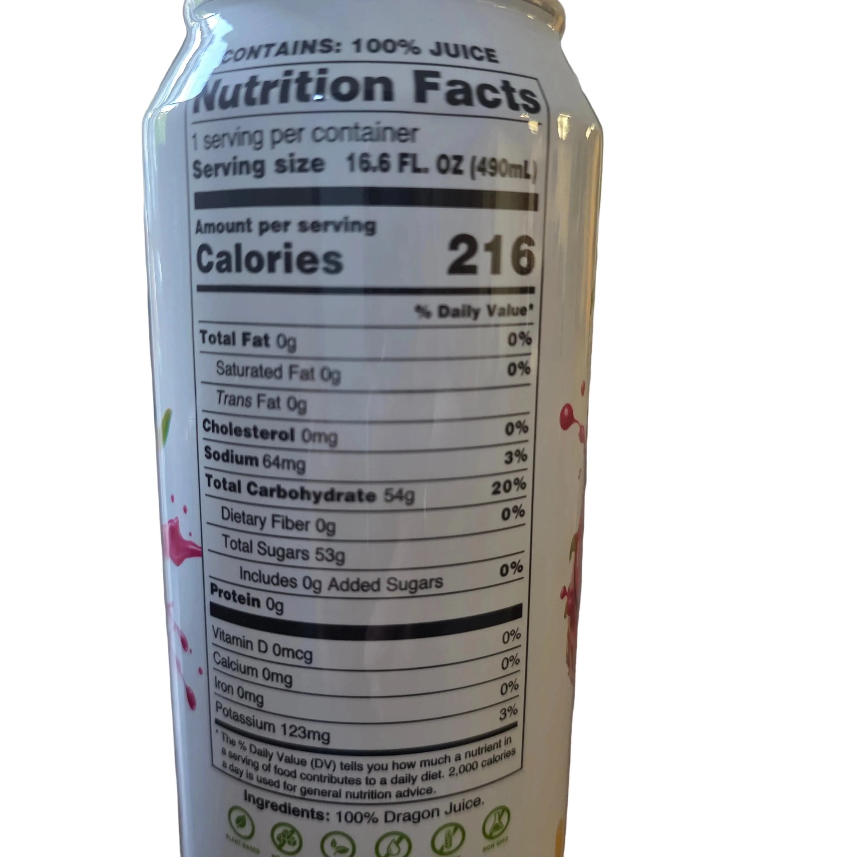 American Drop 100% Dragon Fruit Juice No Added Sugar 490 ml - Image 2