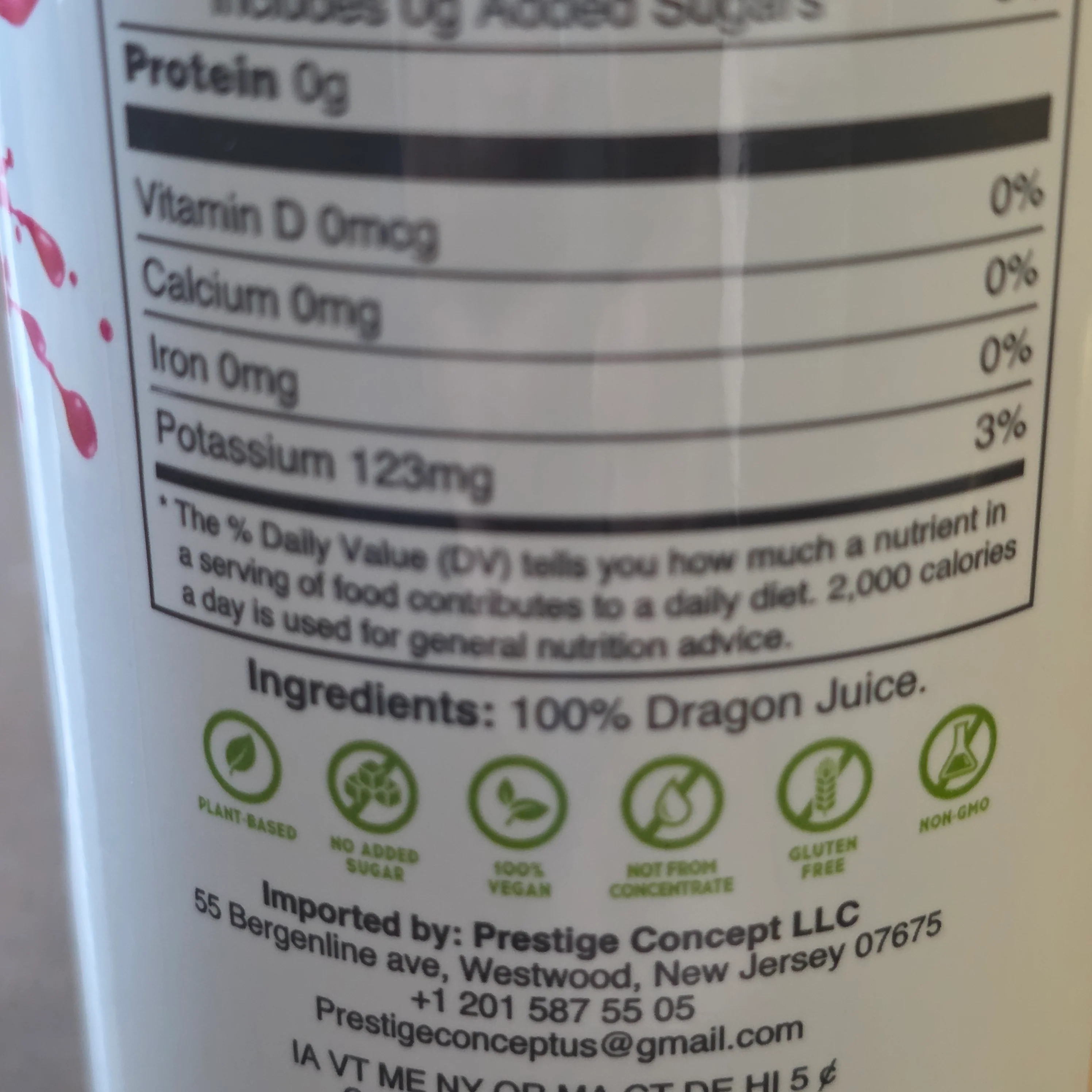 American Drop 100% Dragon Fruit Juice No Added Sugar 490 ml - Image 3