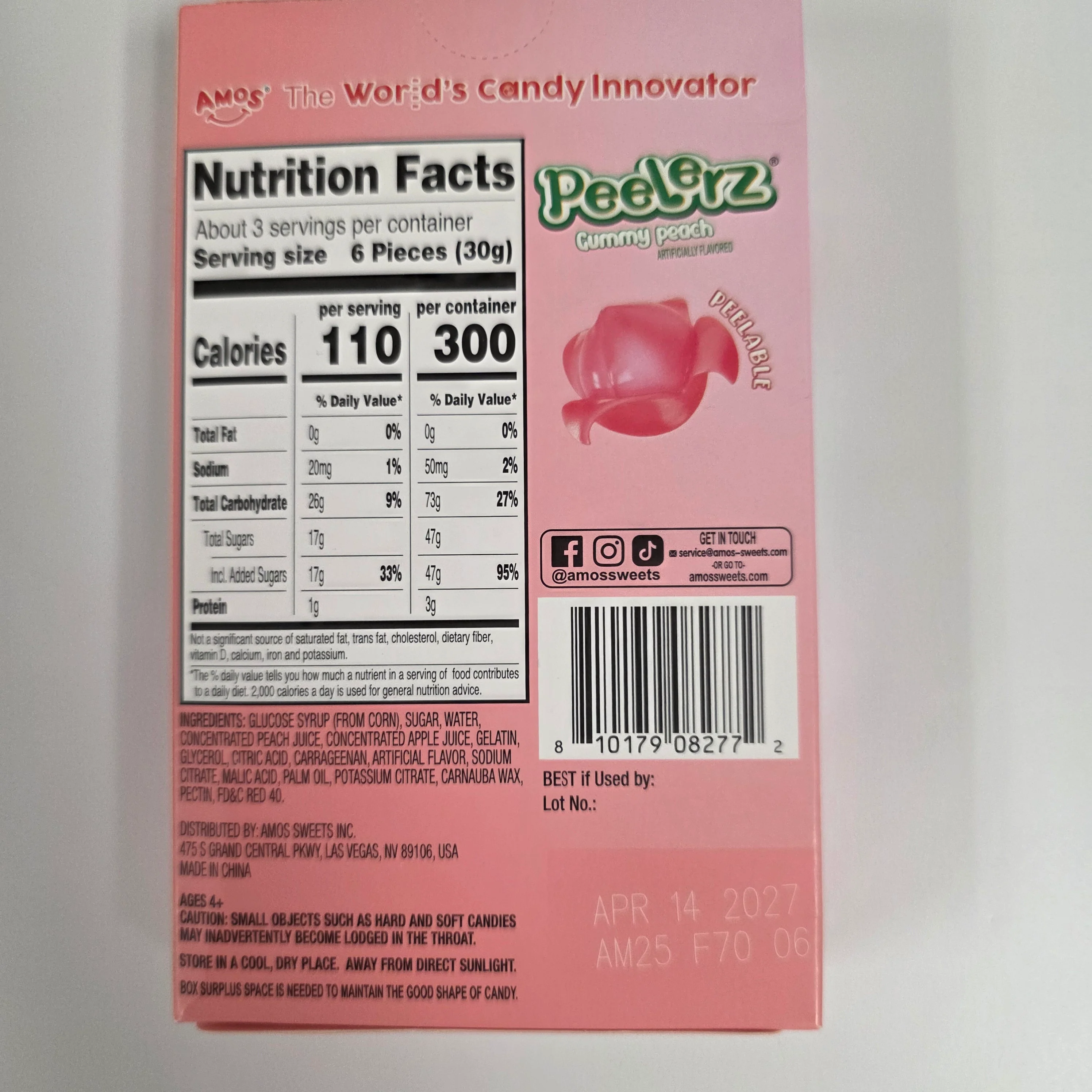 Amos Peelerz Peach Flavored 3 oz - Image 2