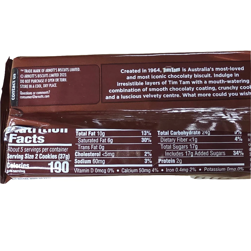 Arnotts Tim Tam Original Chocolate Cookies 7 Oz (200 g) - Image 2