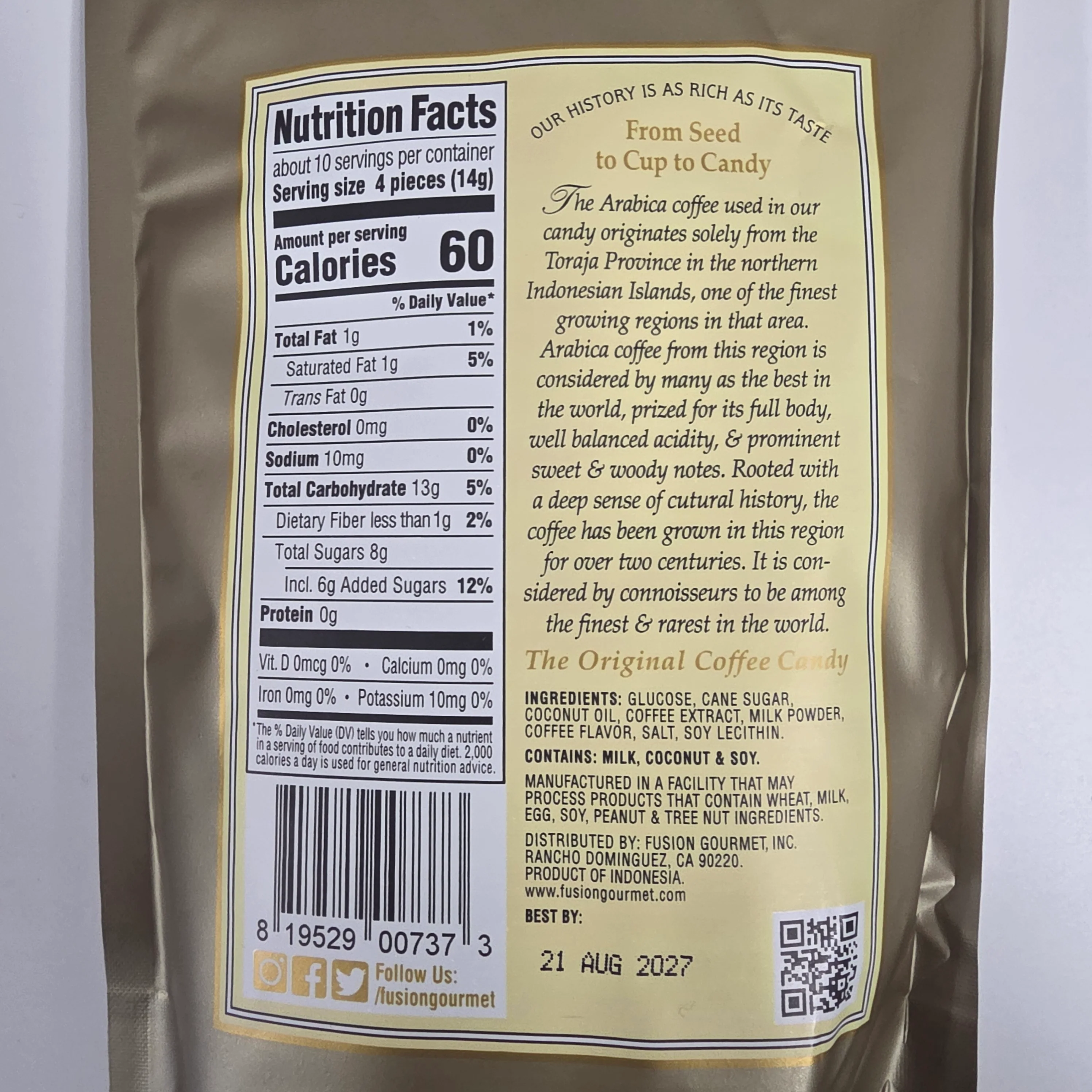 Bali's Best Cafe Latte Candy 5.3 Oz (42 Individually Wrapped) - Image 2