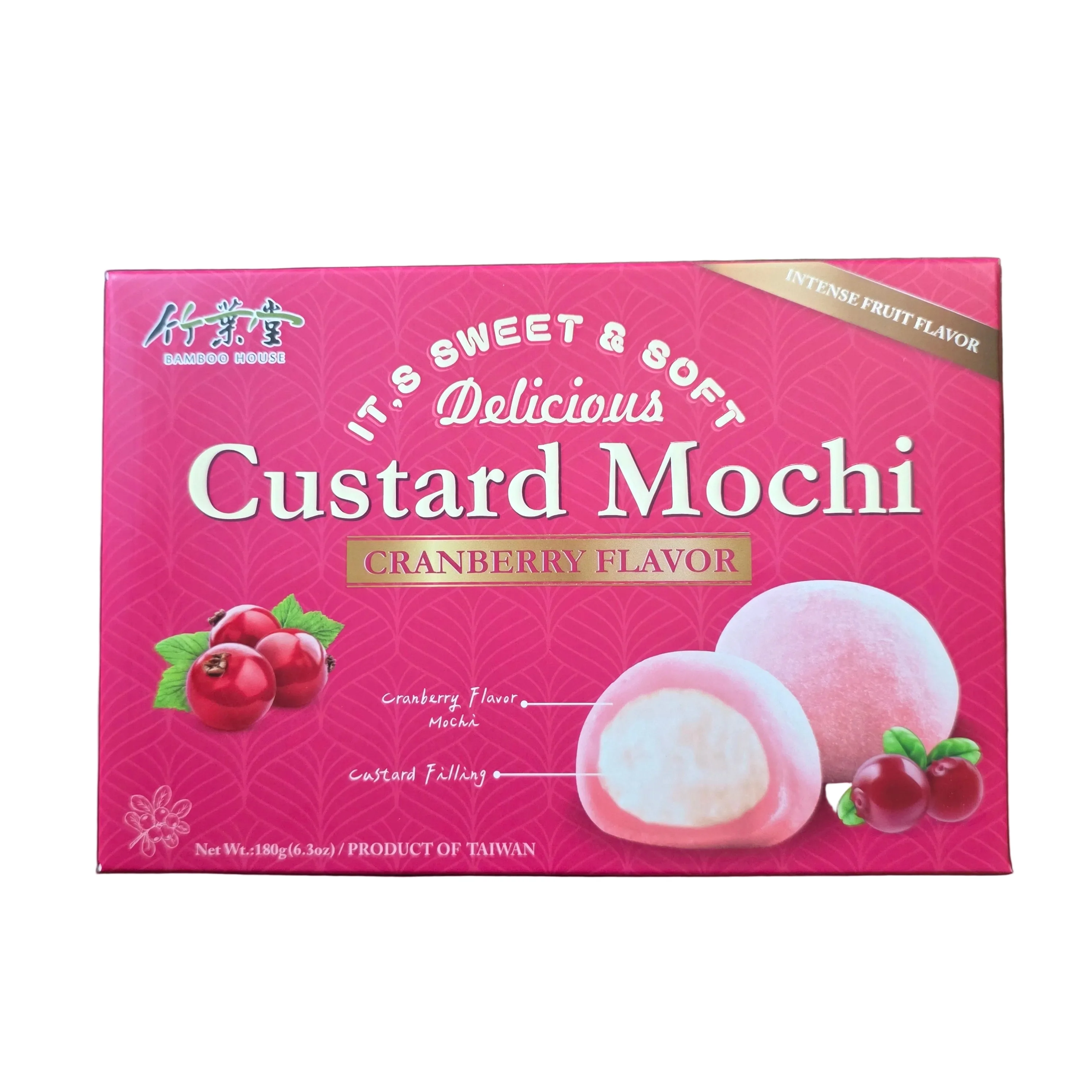 Bamboo House Custard Mochi Cranberry Flavor 180 g (6.3 Oz)