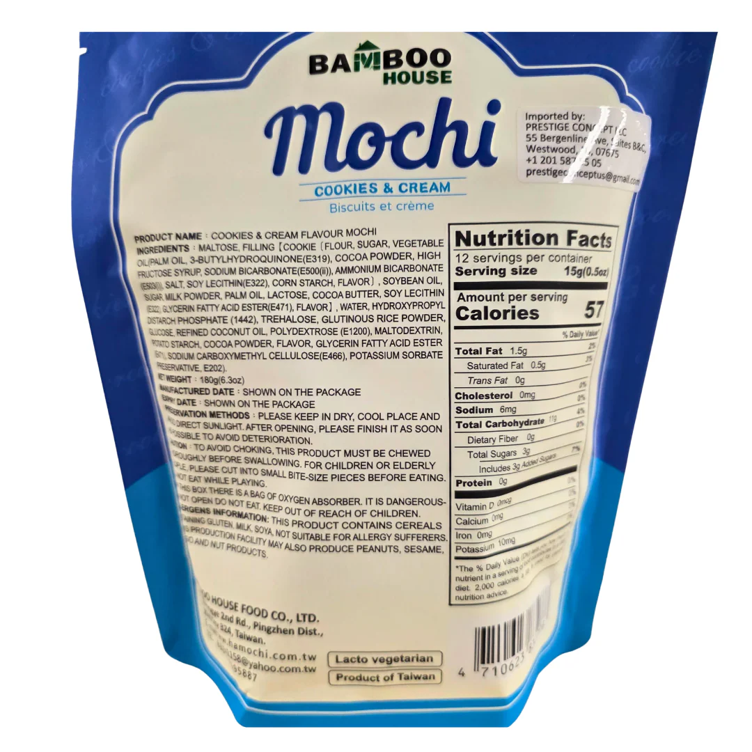 Bamboo House Mochi Cookies & Creme 6.3 Oz - 180 g (12 pcs) - Image 2