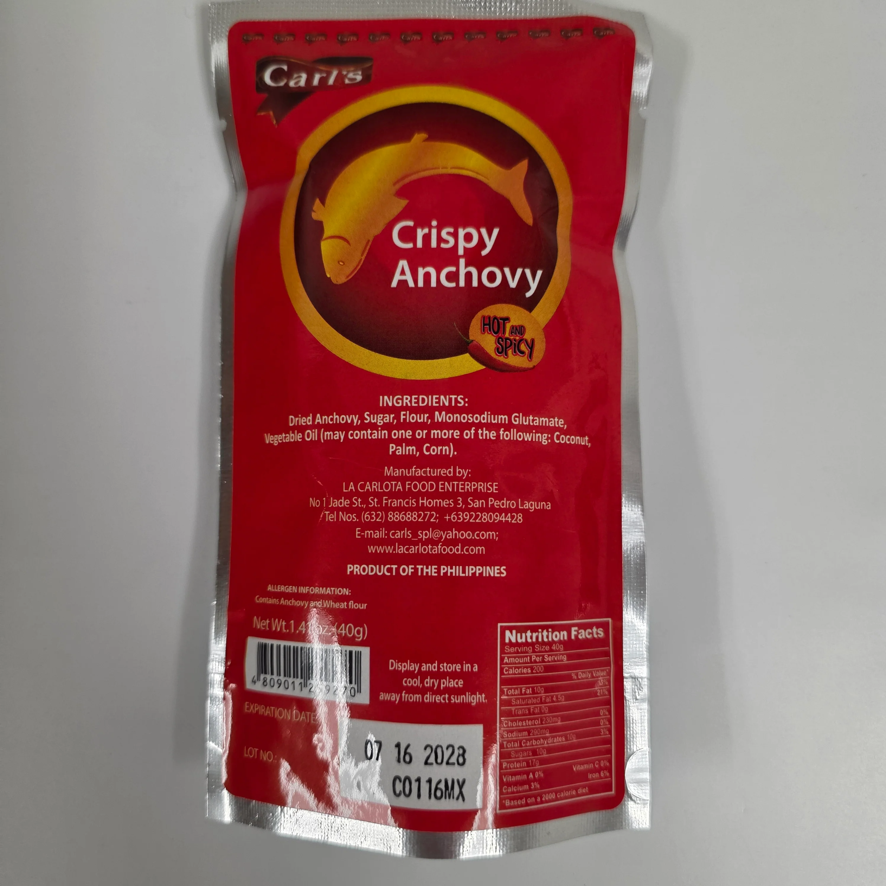 Carl's Crispy Anchovy Hot & Spicy 40g