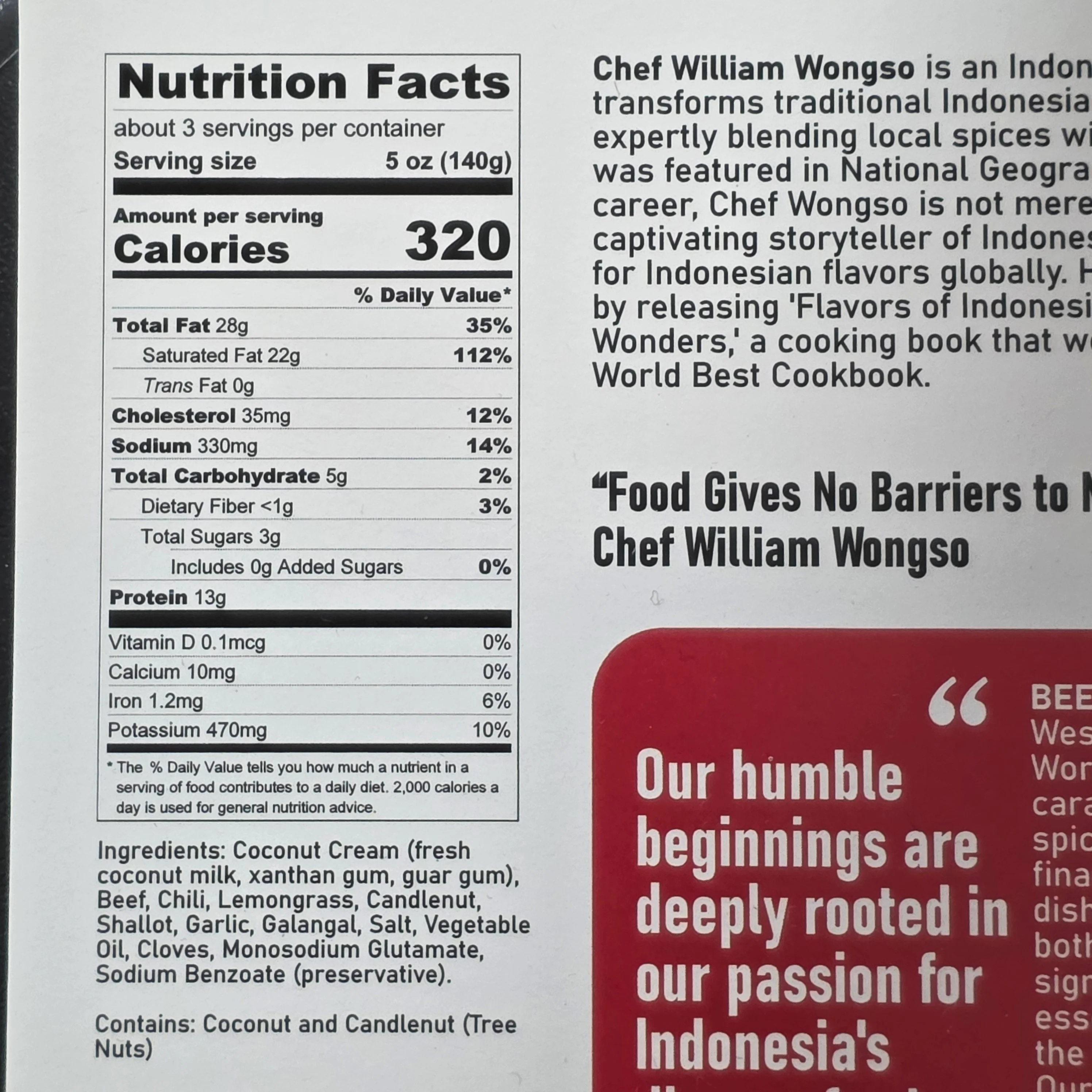 Chef William Wongso Rendang Fully Cooked 16 Oz (453 g) Frozen - Image 3