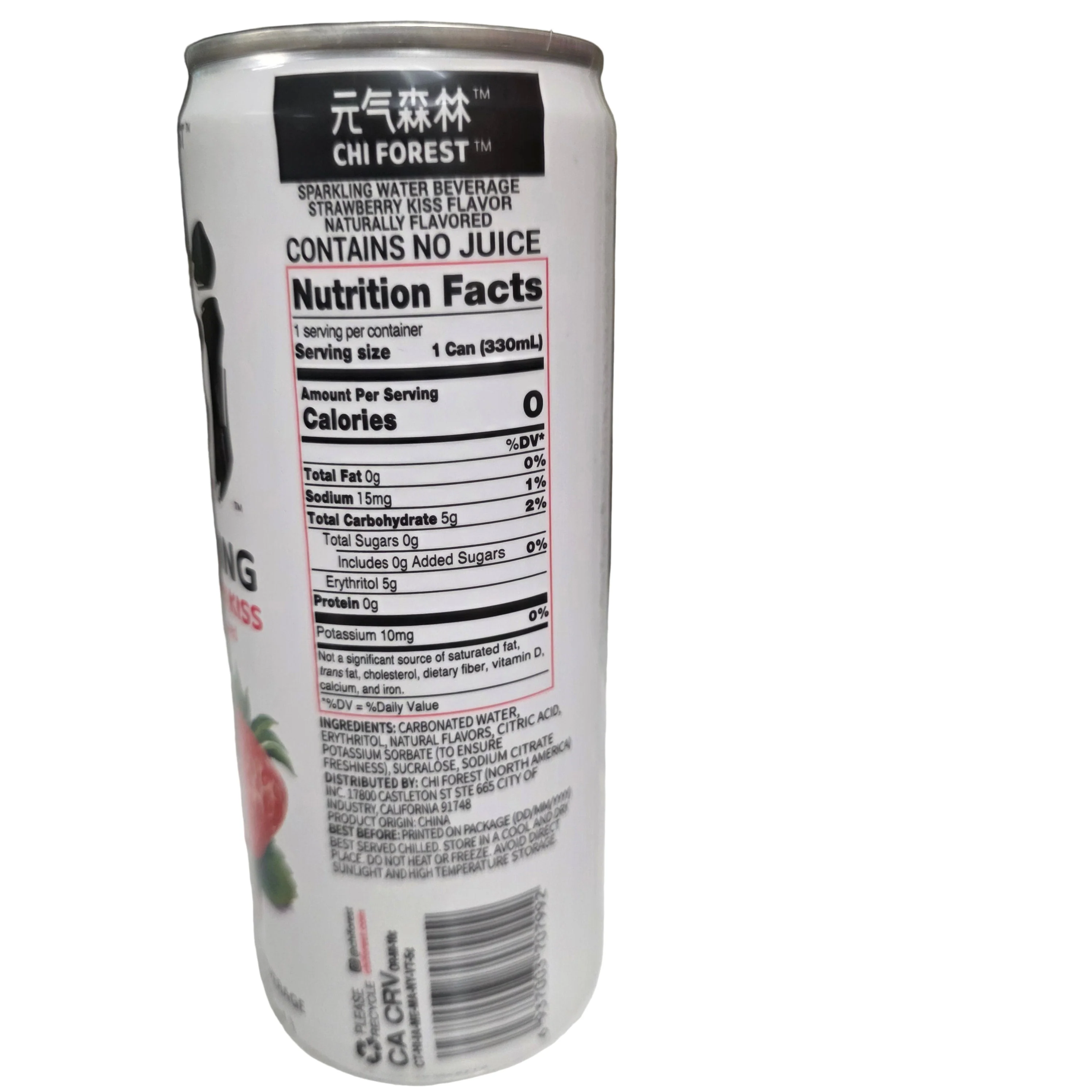 Chi Sparkling Water Beverage Strawberry Kiss Flavored 330ml - Image 2