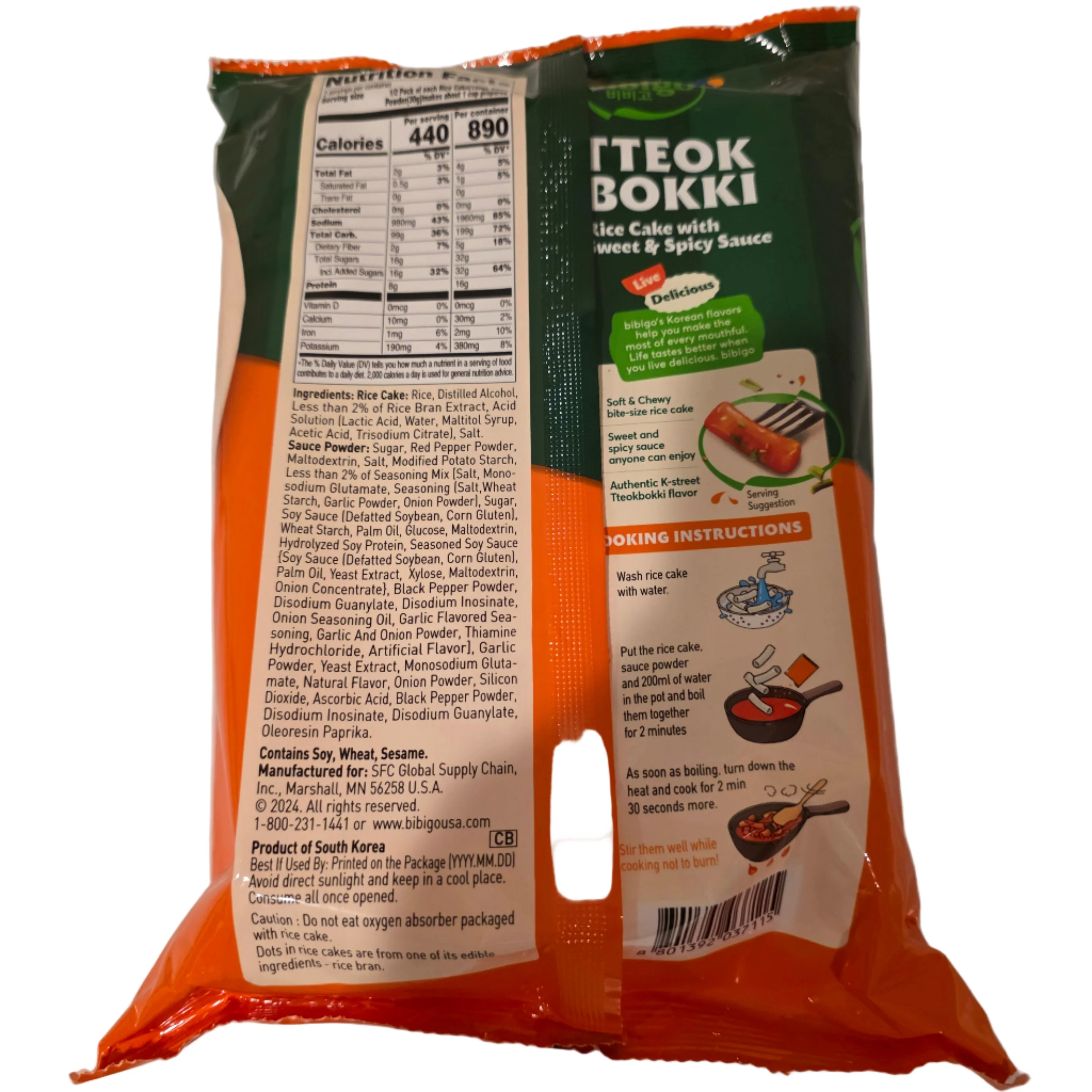 Cj Bibigo Tteokbokki Pouch Sweet & Spicy 360g - Image 2
