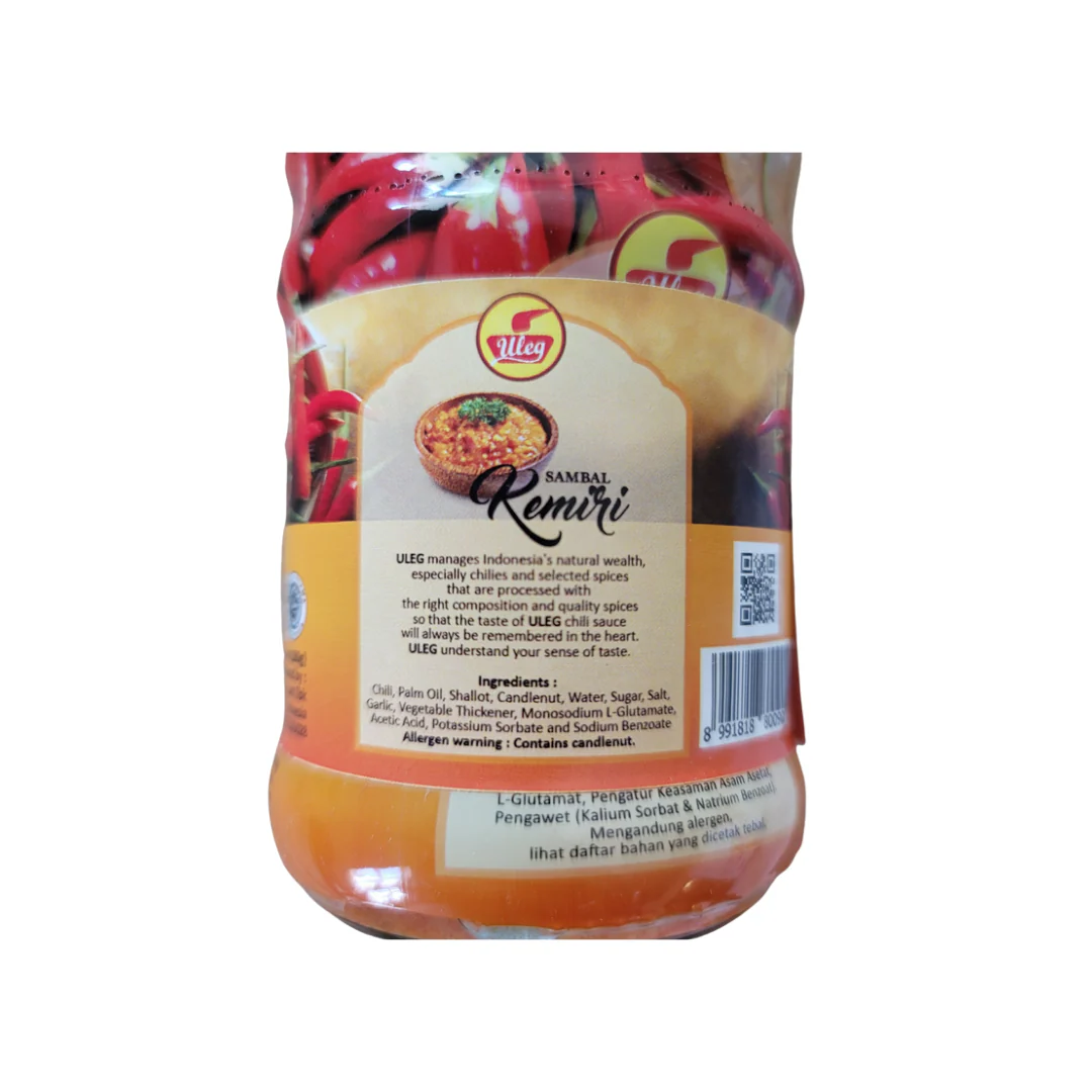 Finna Uleg Candlenut Chili Sauce (Sambal Kemiri) Jar 6.7 Oz - Image 2