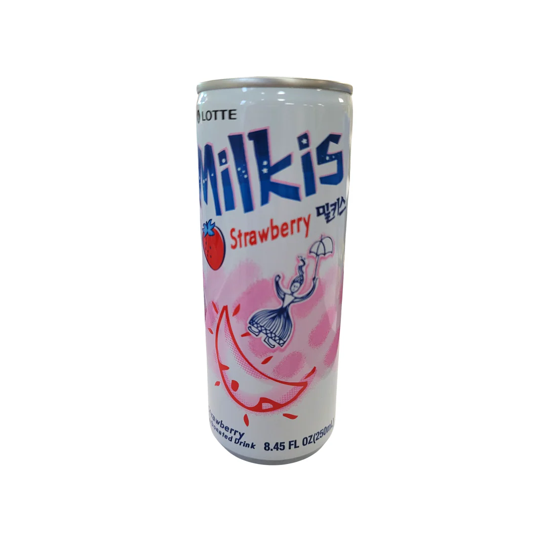 Lotte Milkis Strawberry Carbonated Drink 8.45 fl oz (250 ml)