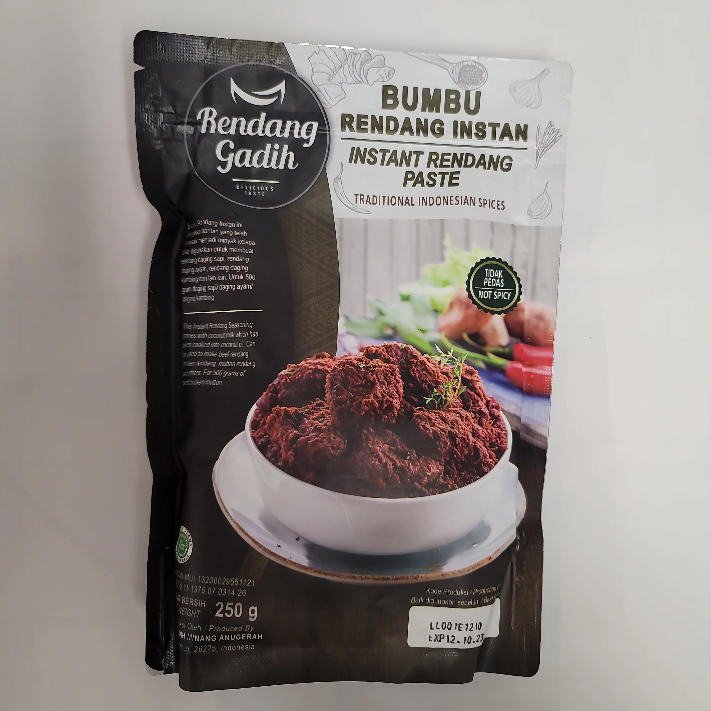 Rendang Gadih Bumbu Rendang Instan 250 g Tidak Pedas