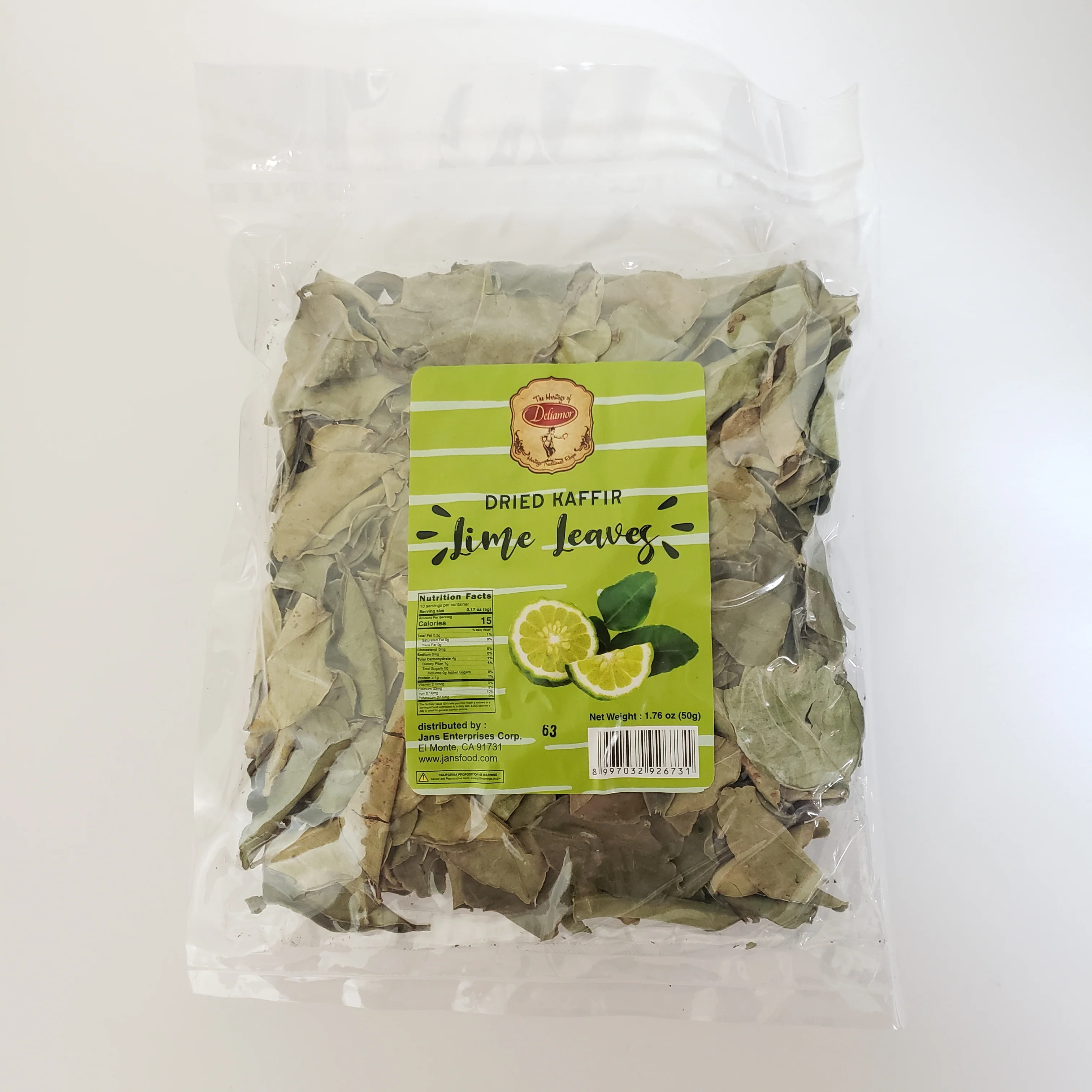 Deliamor Dried Kaffir Lime Leaf (Daun Jeruk) 50 g