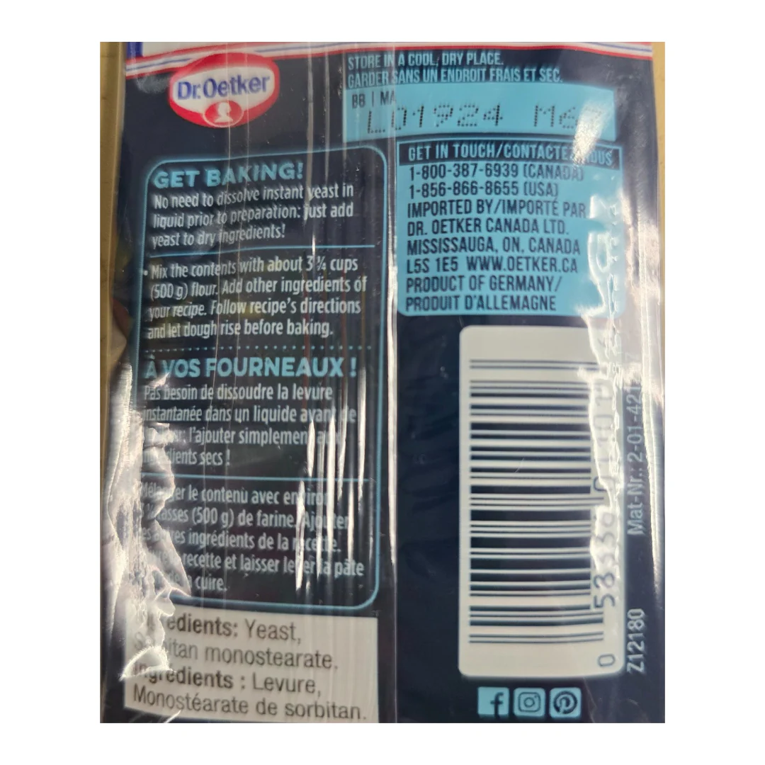 Dr Oetker Instant Yeast (Ragi Instant) 3 x 7 g - Image 2