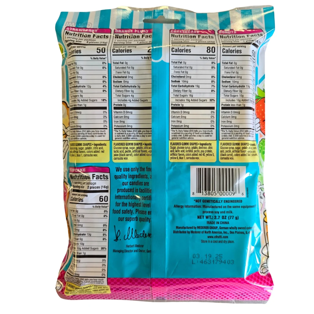 Efrutti Gummi Candy 2.7 Oz Bakery Shoppe Bag - Image 2