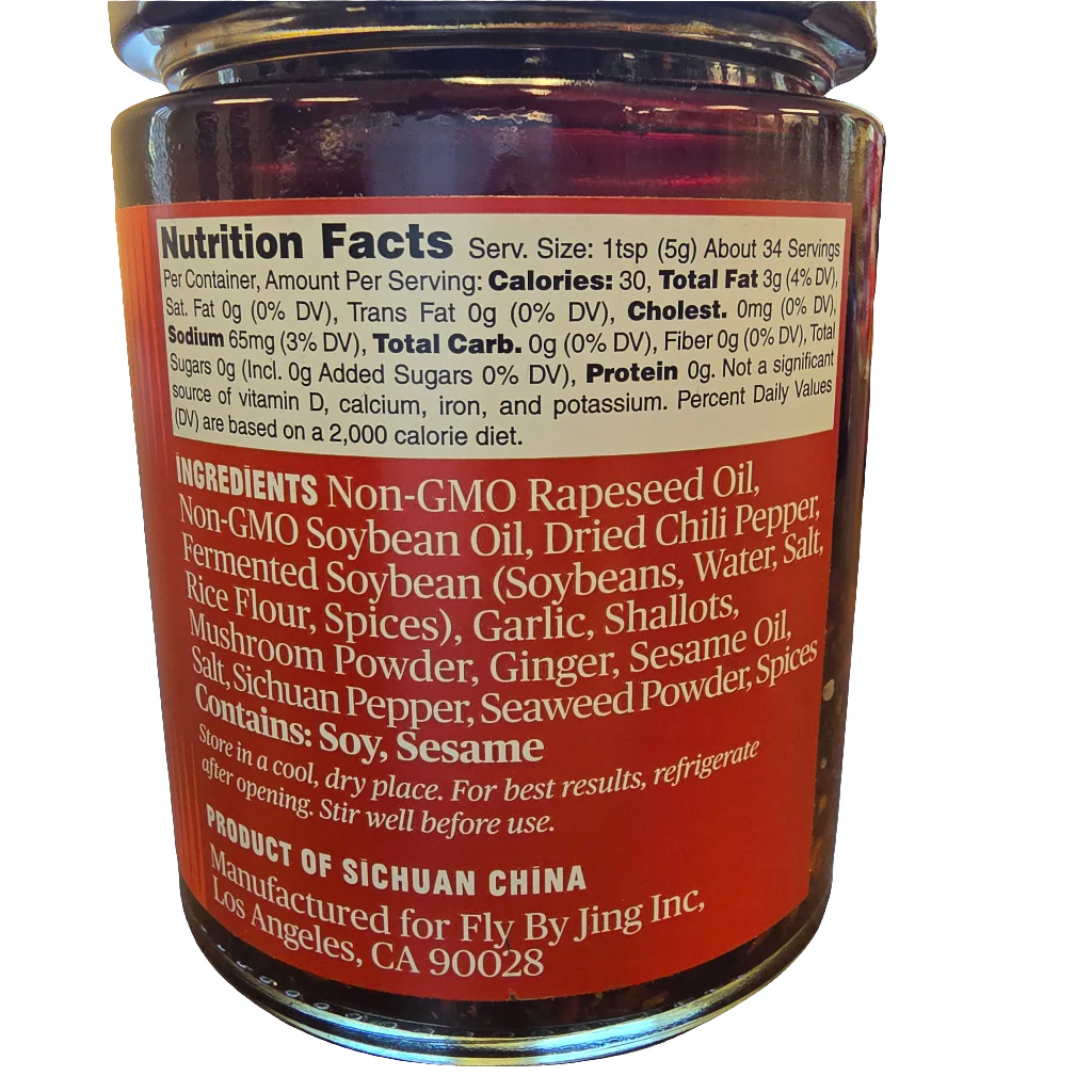 Fly By Jing Sichuan Chili Crisp Original Non GMO 6 Oz (170 g) - Image 2