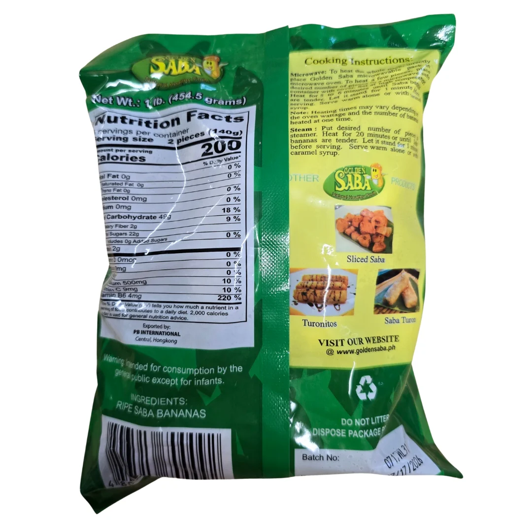 Golden Saba Whole Steamed Saba Bananas (Frozen) 1 lb - Image 2