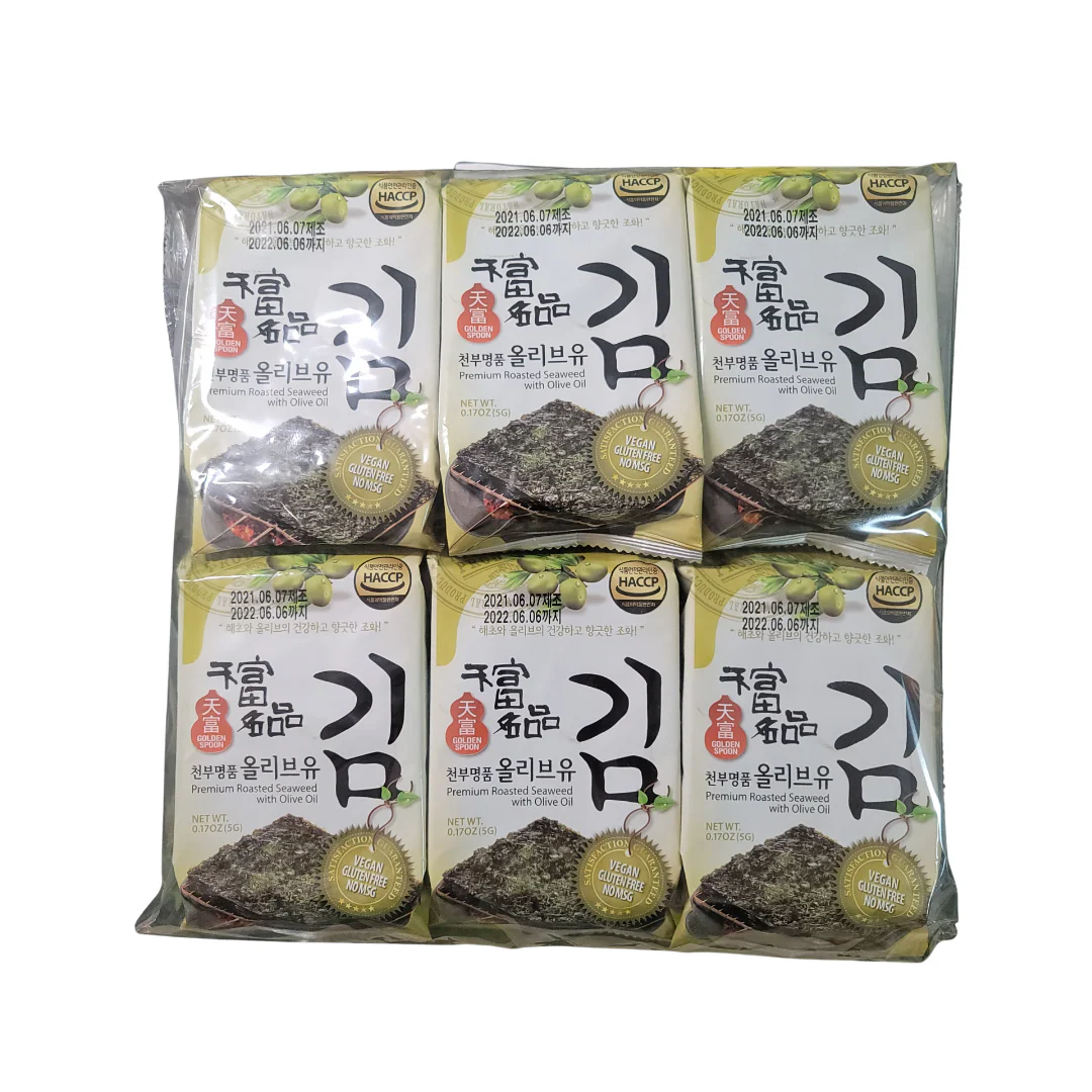 Golden Spoon Roasted Seaweed with Olive Oil (12x5g)