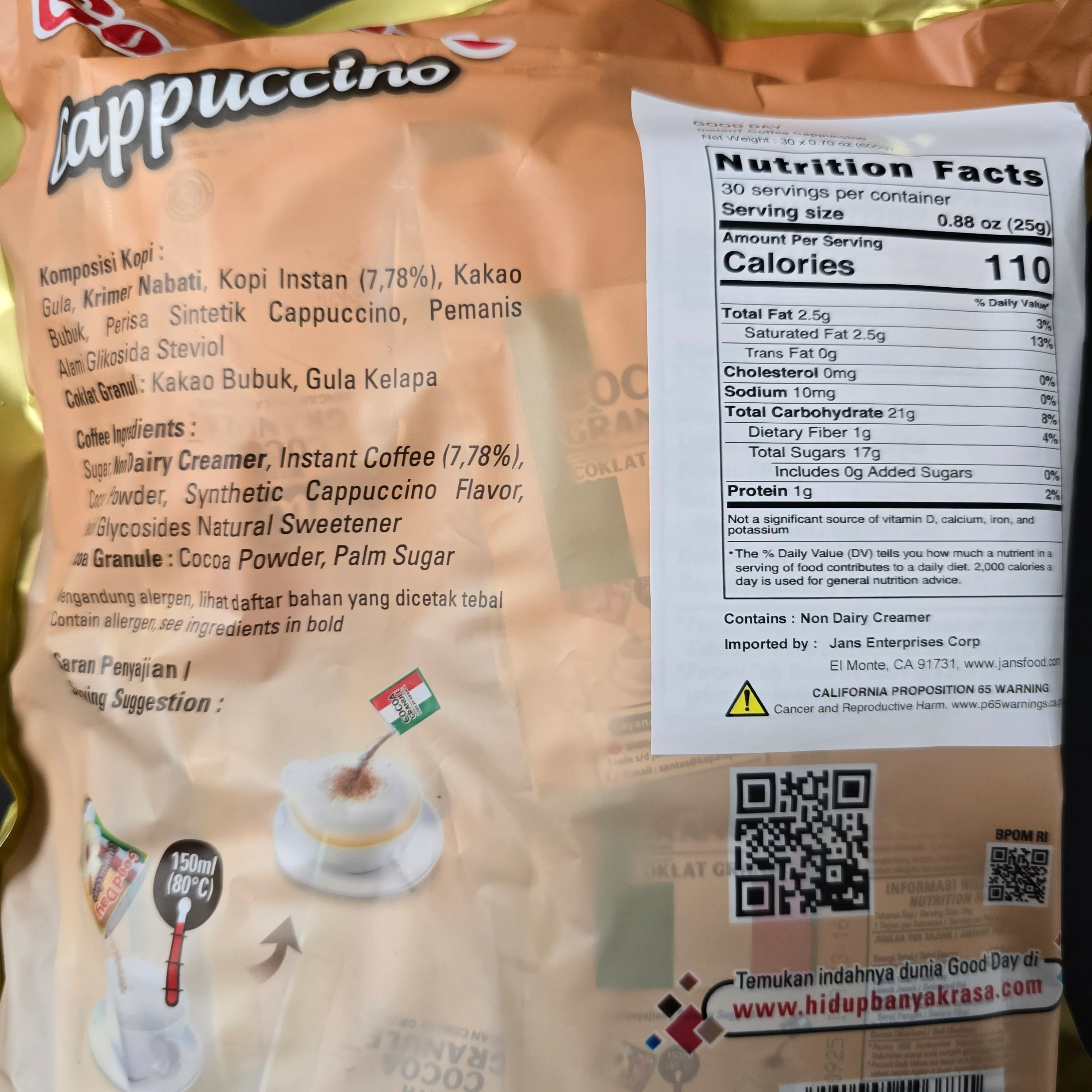 # Good Day Cappucinno Instant Coffee (30x25 g) - Image 2