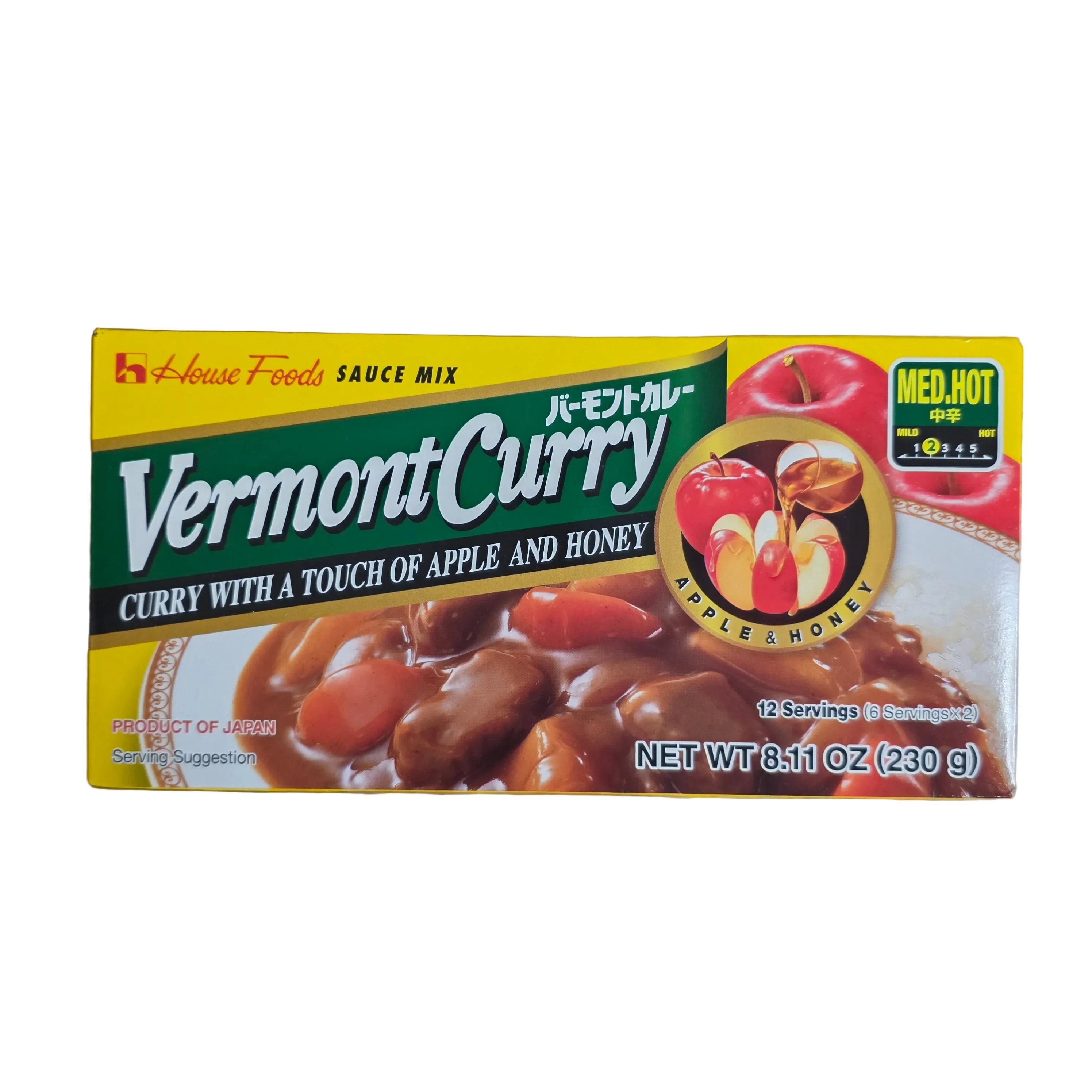 House Foods Vermont Curry Sauce Mix Medium Hot 8.11 Oz (230 g)