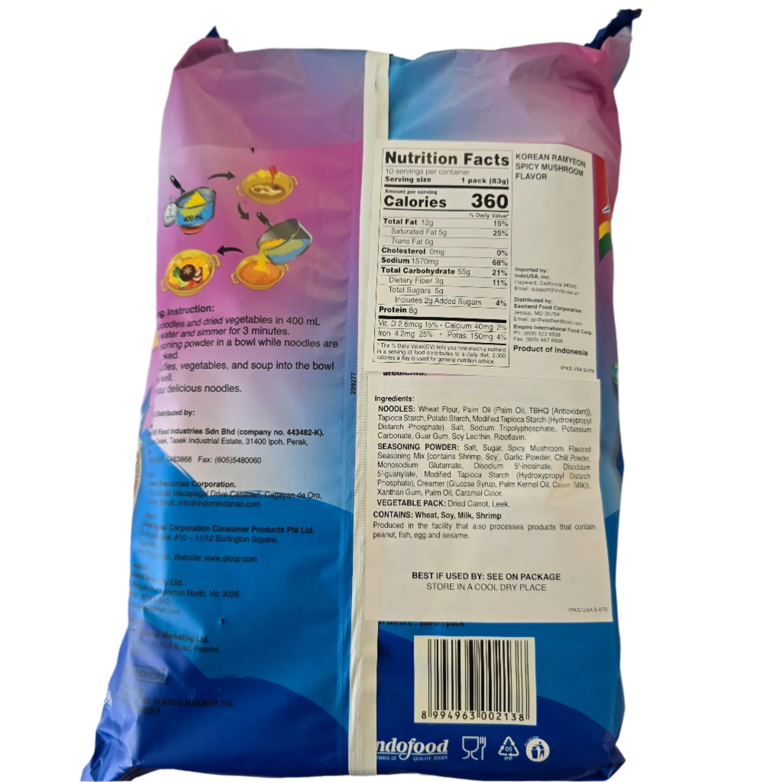 Indomie Spicy mushroom Flavour 83g (2.83oz)x 10 packs - Image 2