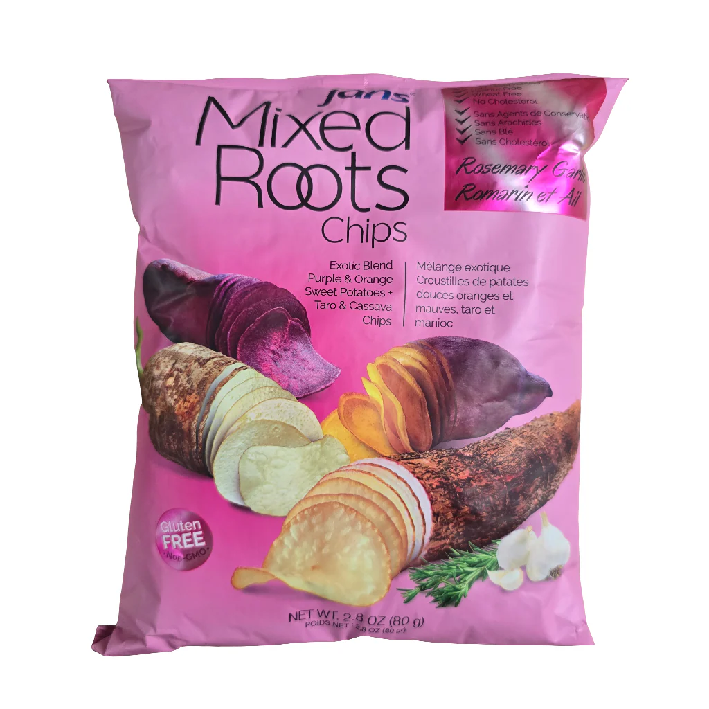 Jans Mixed Roots Chips Rosemary Garlic 2.8 oz