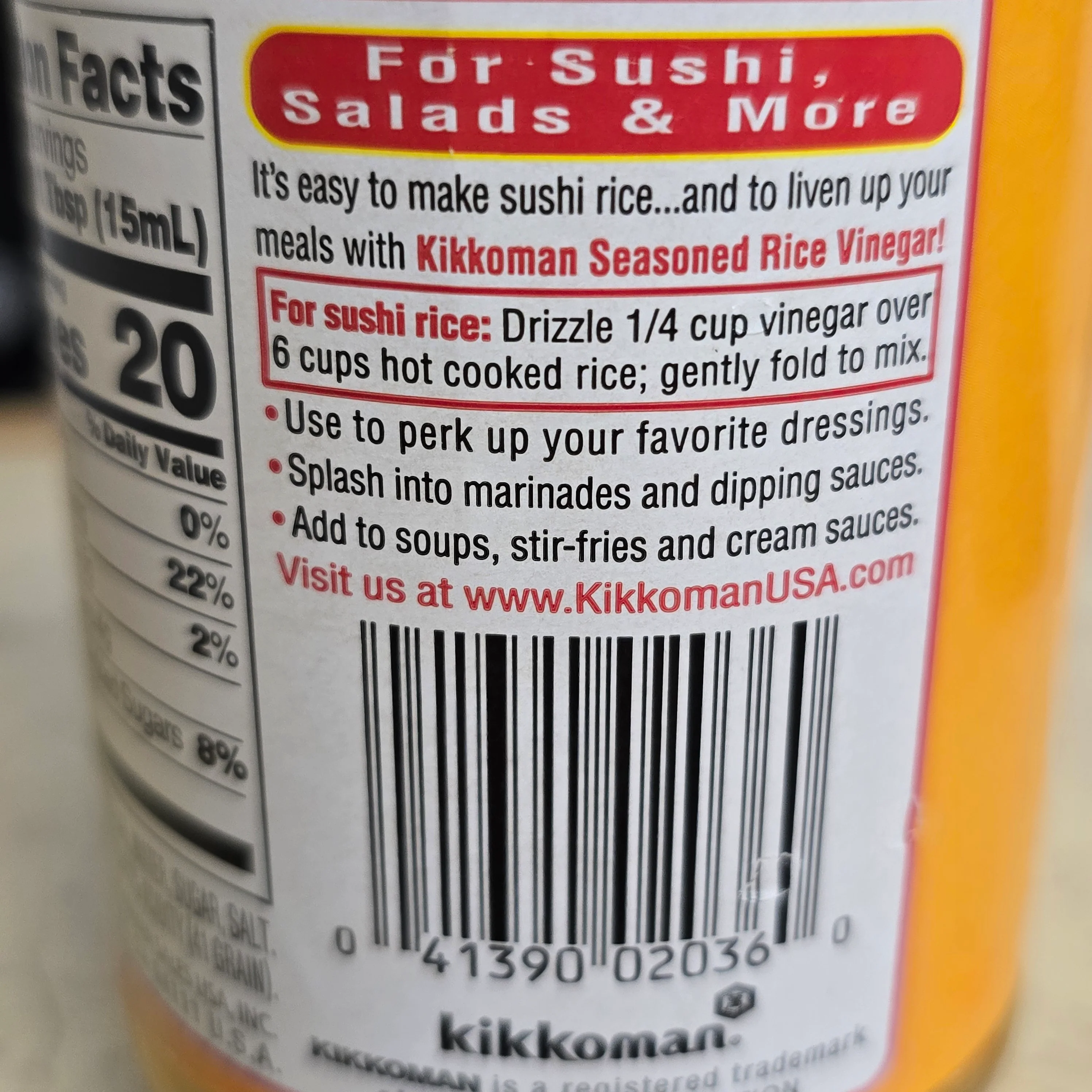 Kikkoman Seasoned Rice Vinegar 591 ml (20 Oz) - Image 3