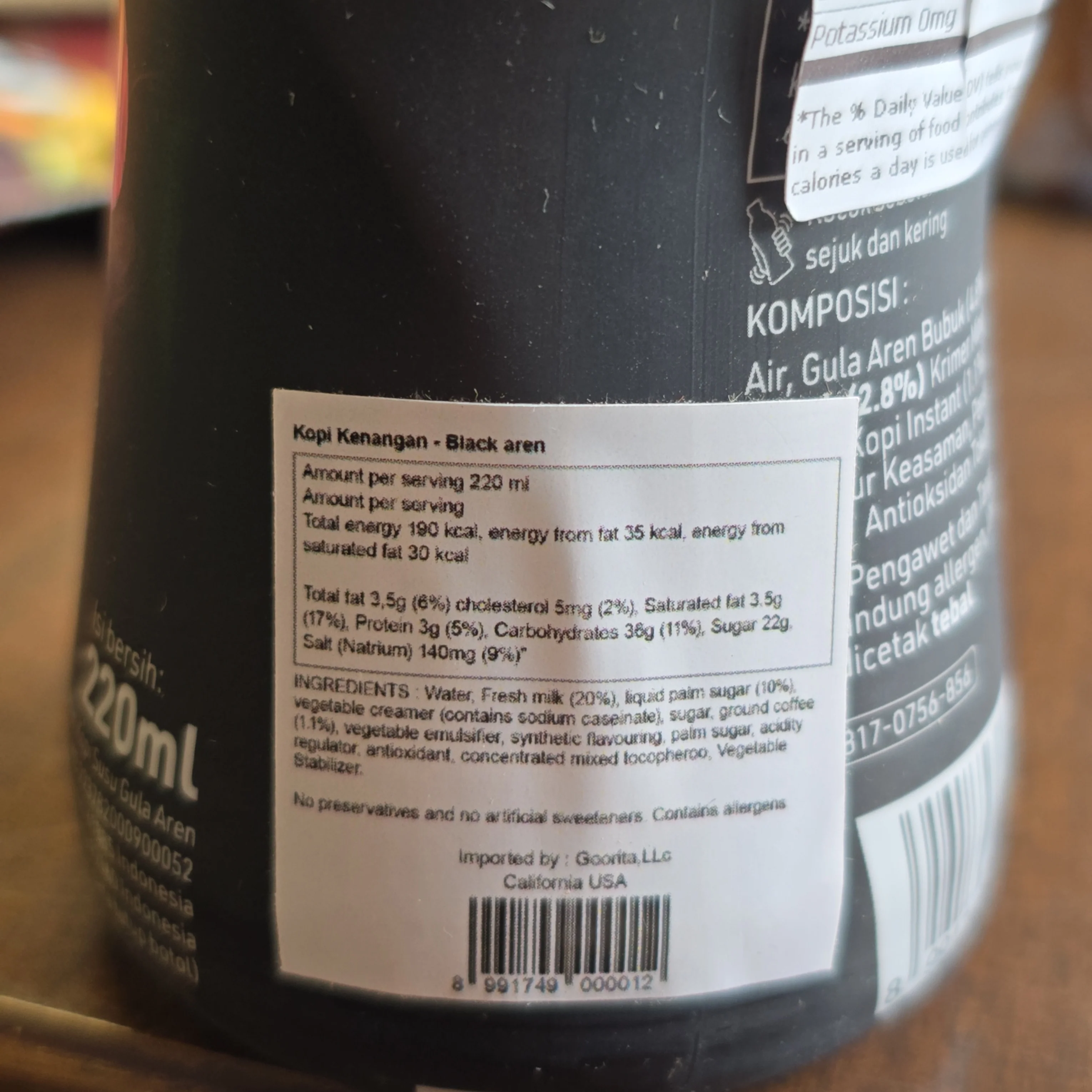 Kopi Kenangan Black Aren 220 ml - Image 3