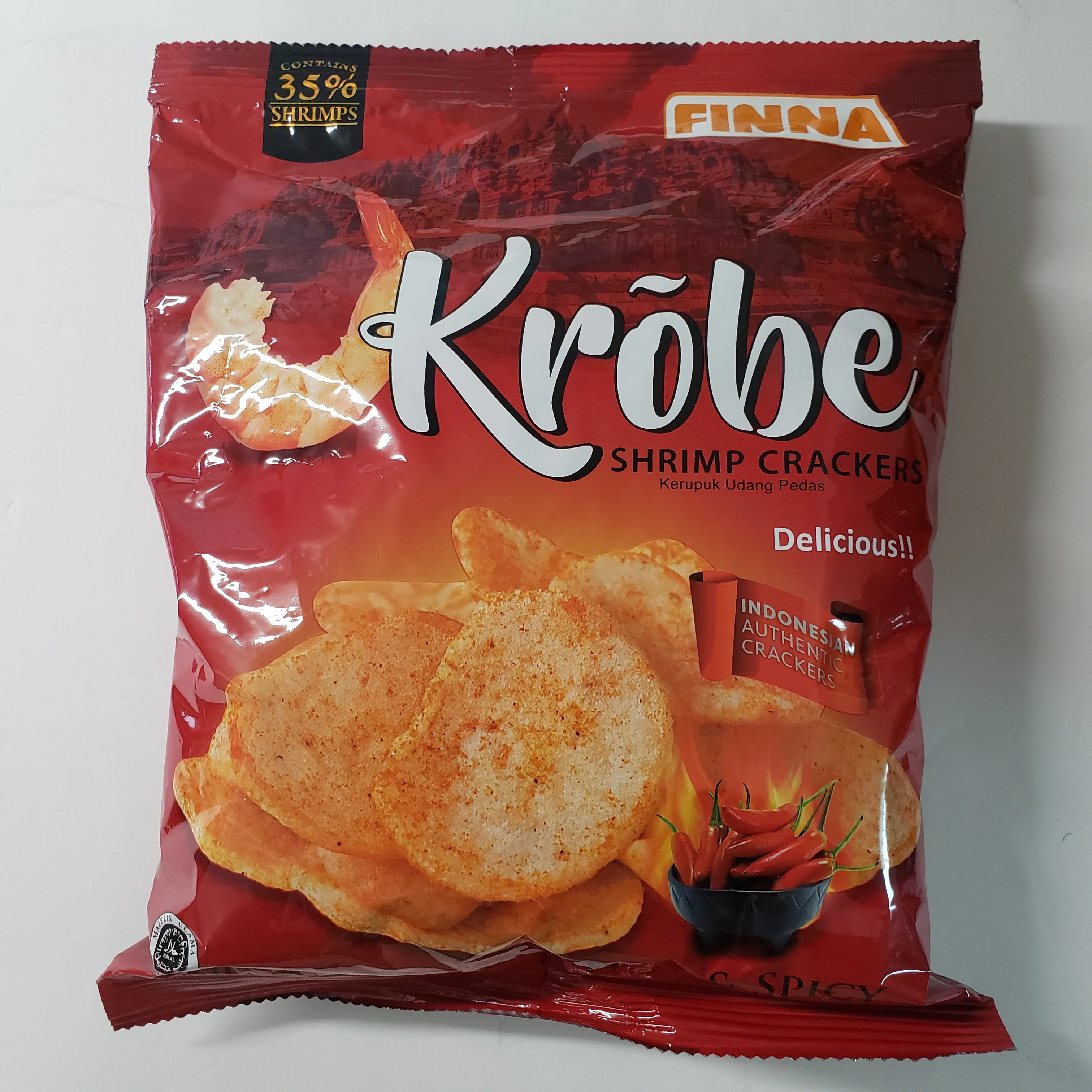 Krobe Shrimp Crackers Hot & Spicy 2.5 oz