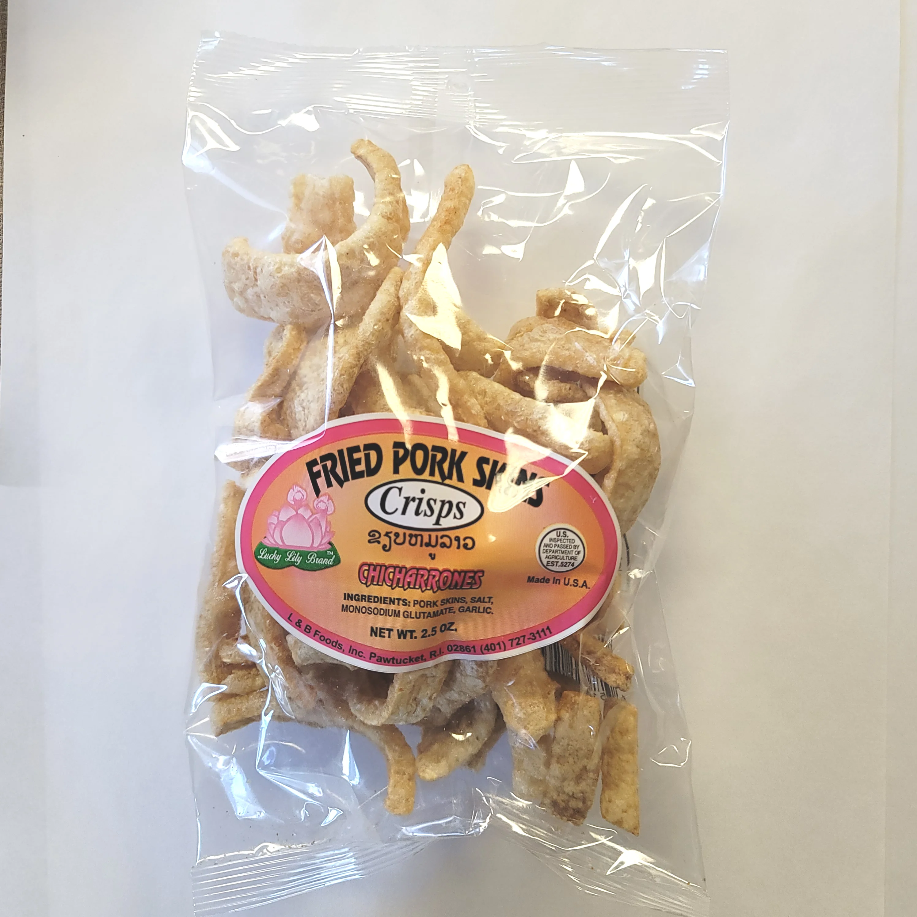 Lucky Lily Fried Pork Skins Strip 2.5 oz