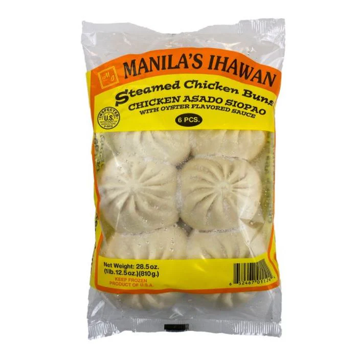 Manila's Ihawan Chicken Asado Siopao Steamed Bun 28.5 Oz ( Frozen)