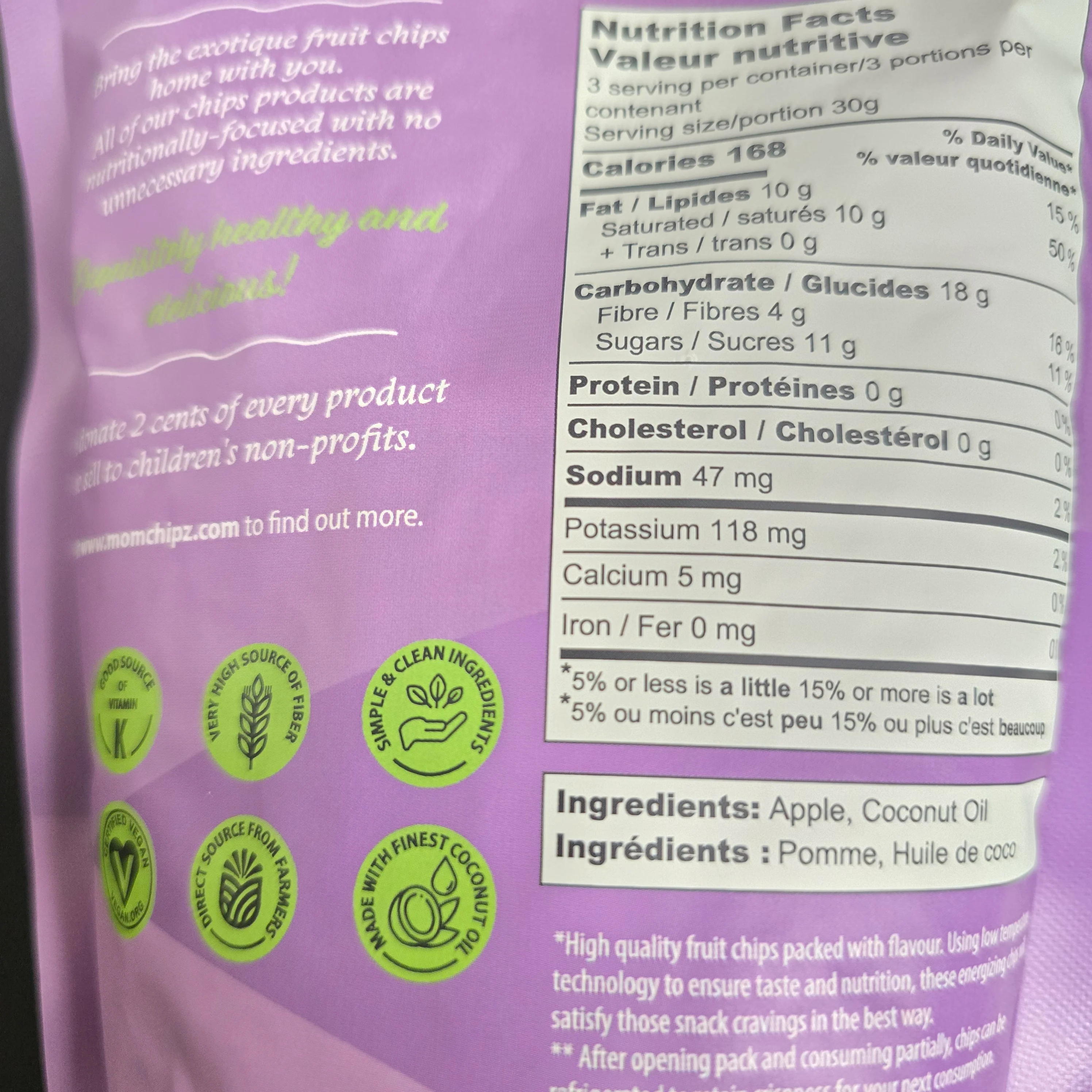 # Momchipz Apple Chips 3 Oz (85 g) - Image 2
