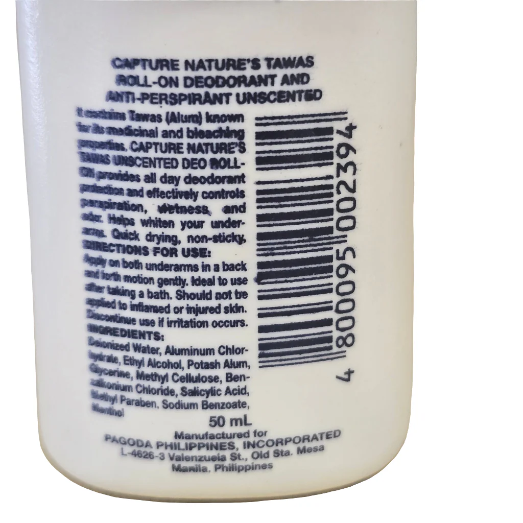 Nature's Tawas Unscented Anti Perspirant Deodorant Roll On - Image 2