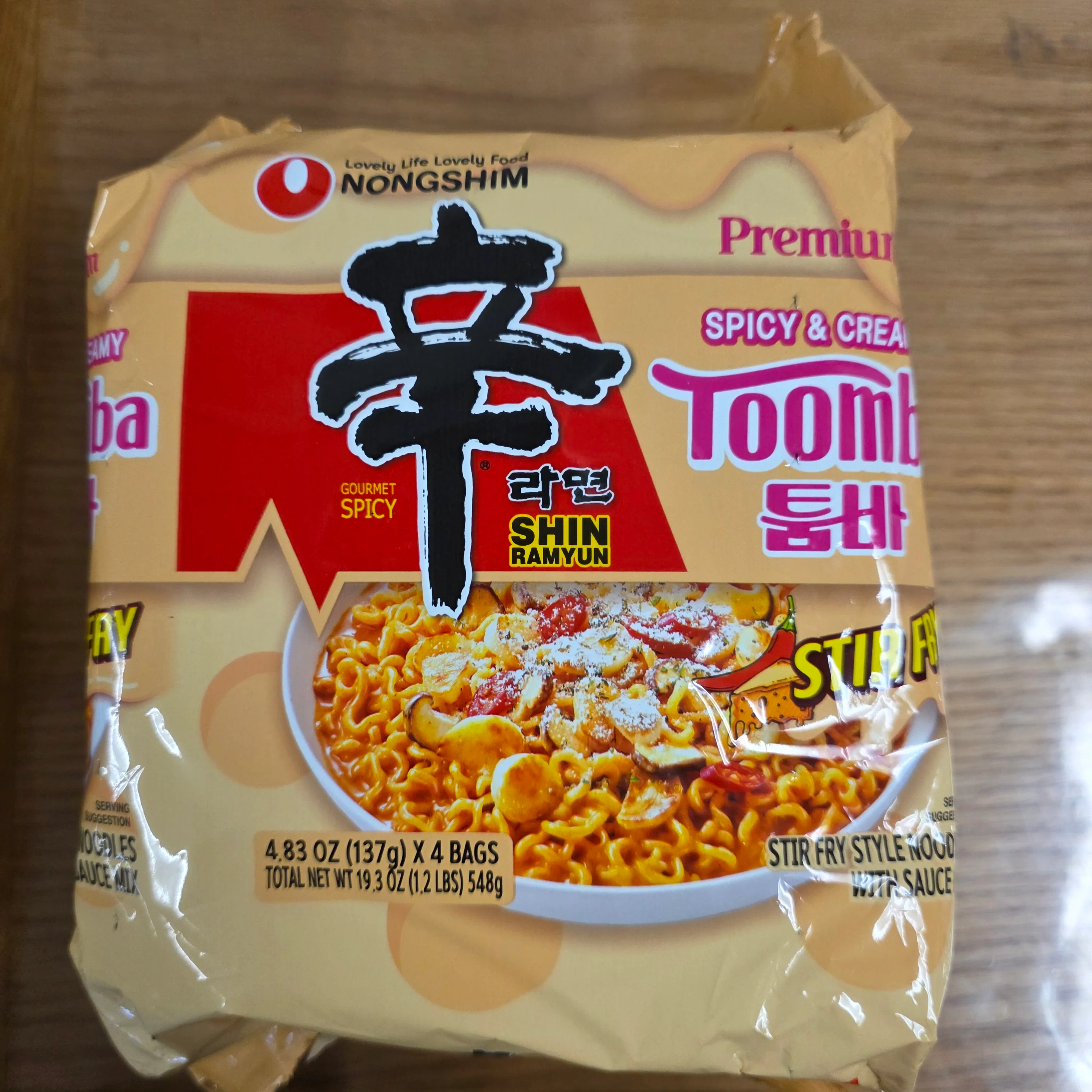 Nongshim Shin Ramyun Spicy & Creamy Toomba Stir fry (4x137g)