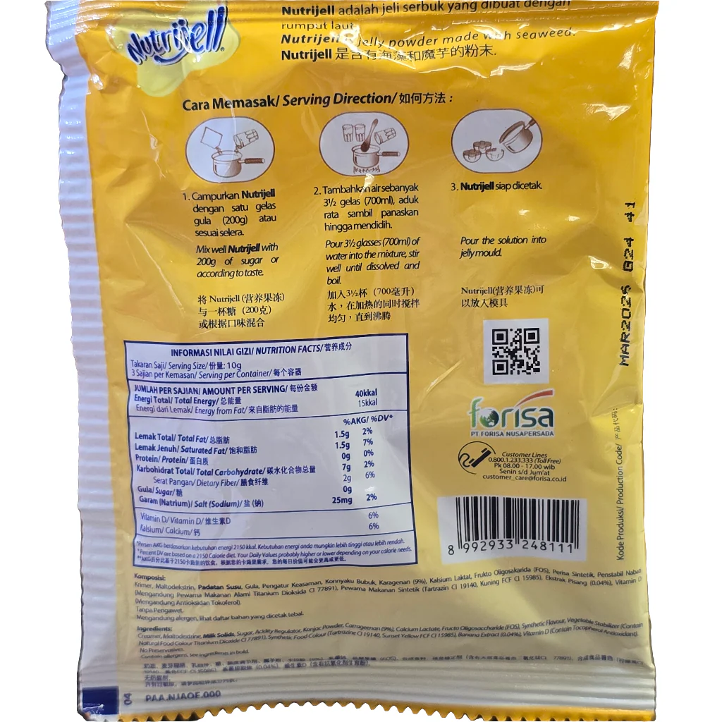 Nutrijell Rasa Pisang 30 g (1 Oz) - Image 2