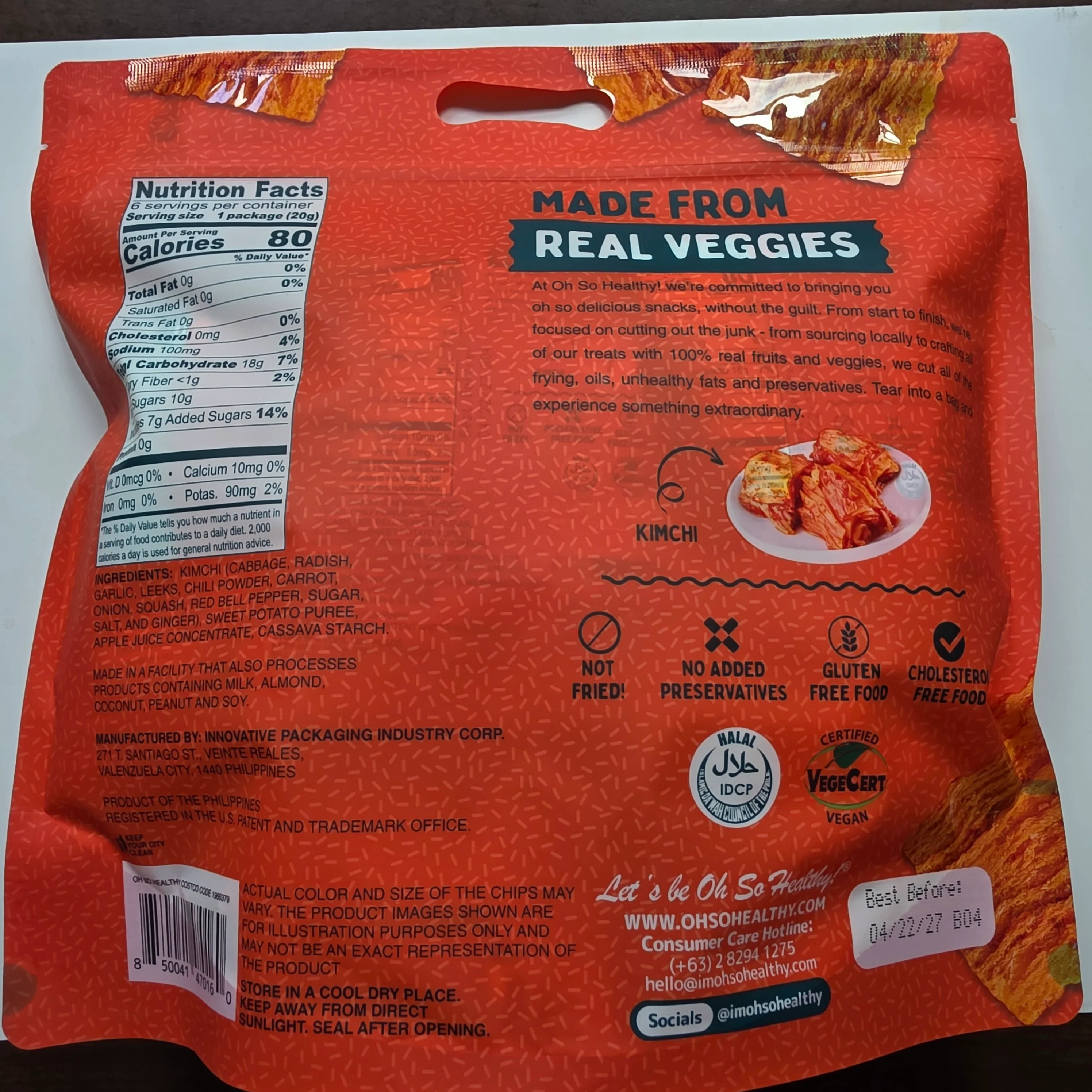Osh Kimchi Crisps 6x20g - Image 2