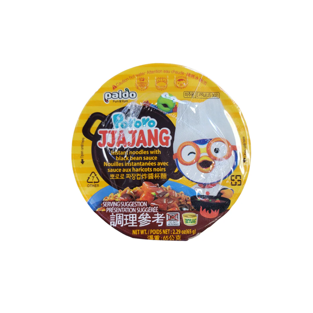 Paldo Pororo Jjajang Instant Noodle With Blackbean Sauce 65 g - Image 2