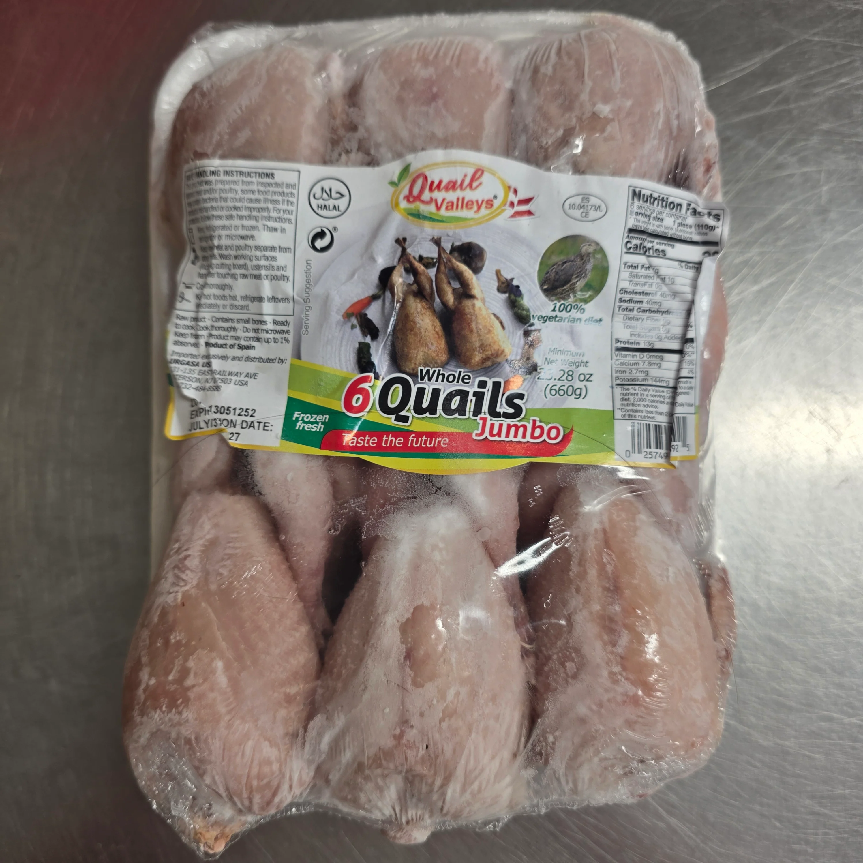 Quail Valleys 6 Whole Jumbo 660g