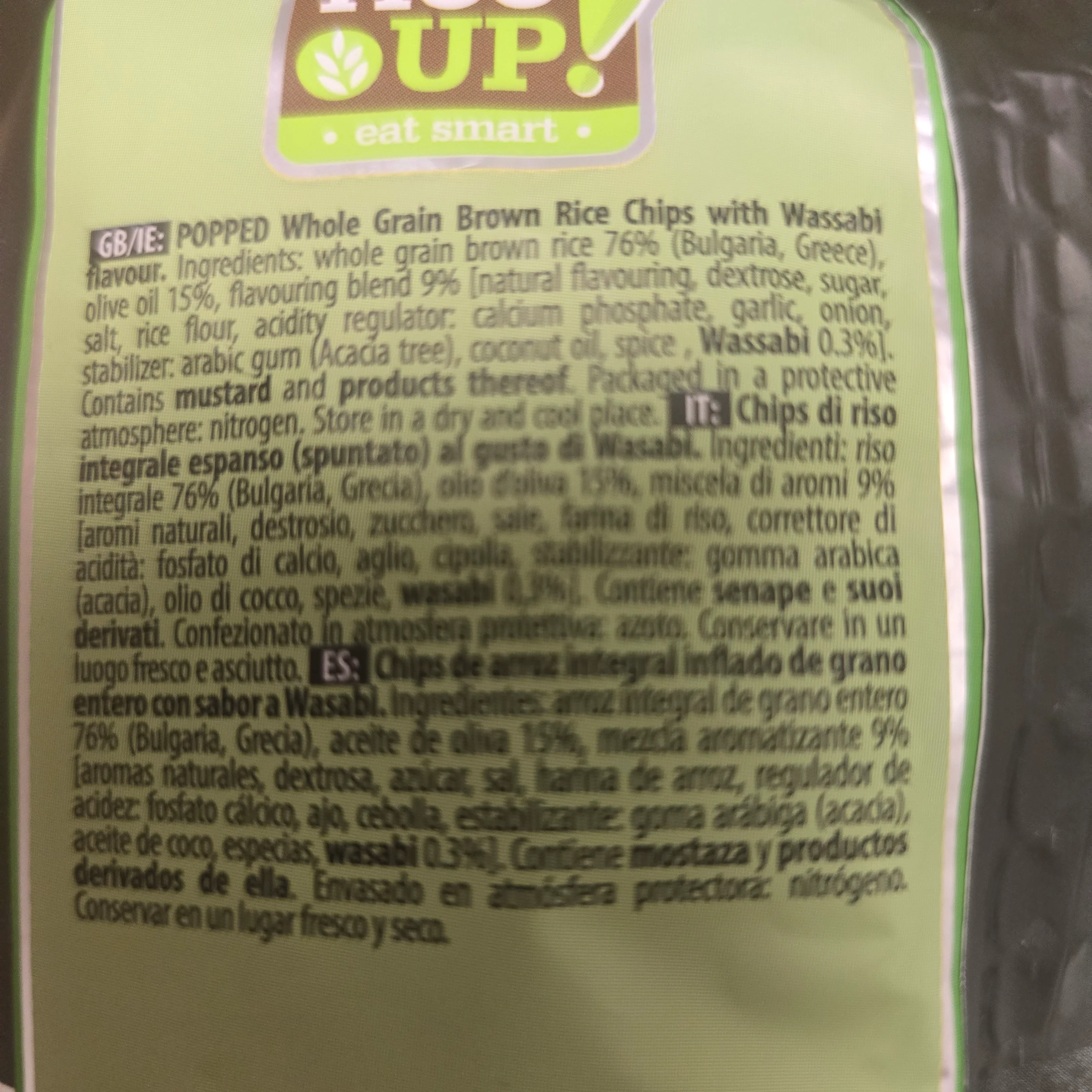 RiceUp! Popped Brown Rice Chips Wasabi 60 g - Image 3