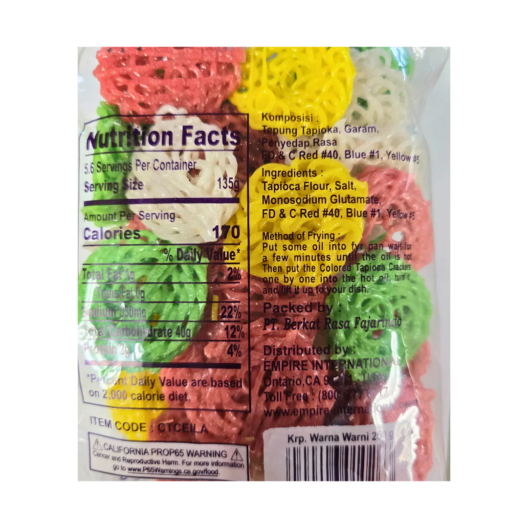 Rotary Colored Tapioca Crackers (Raw) 8.8 Oz (250 g) - Image 2