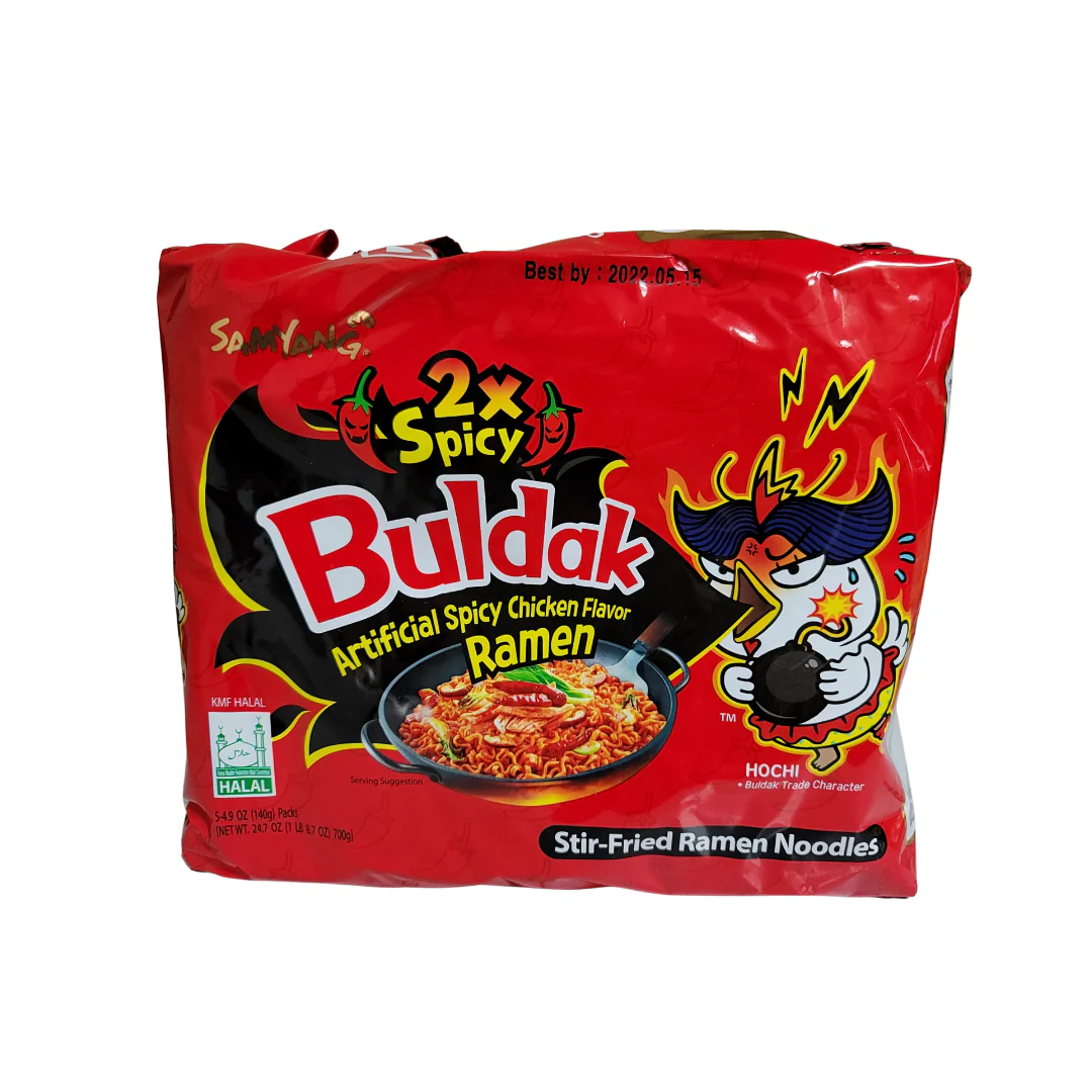 Samyang Buldak 2x Spicy Chicken Flavor Stir Fried Ramen Noodle (5 x 145 g)