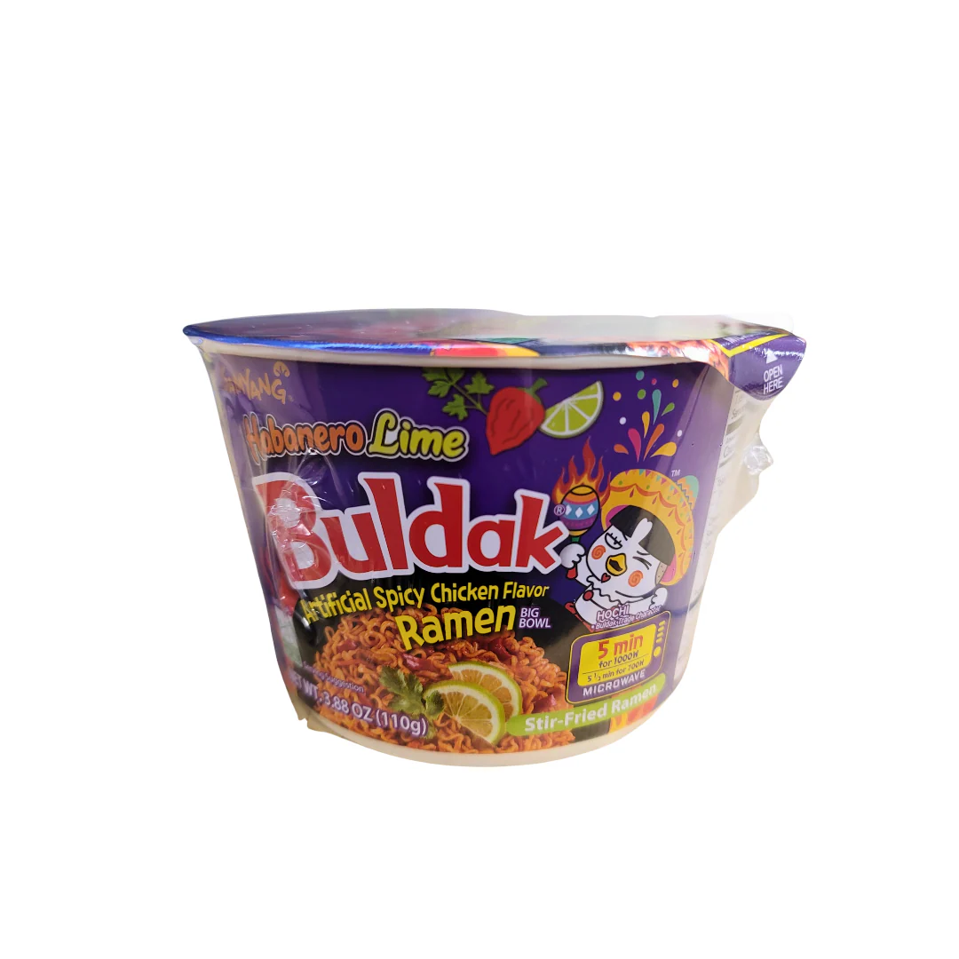 Samyang Buldak Stir-Fried Spicy Chicken Ramen Habanero Lime 3.88 oz Bowl