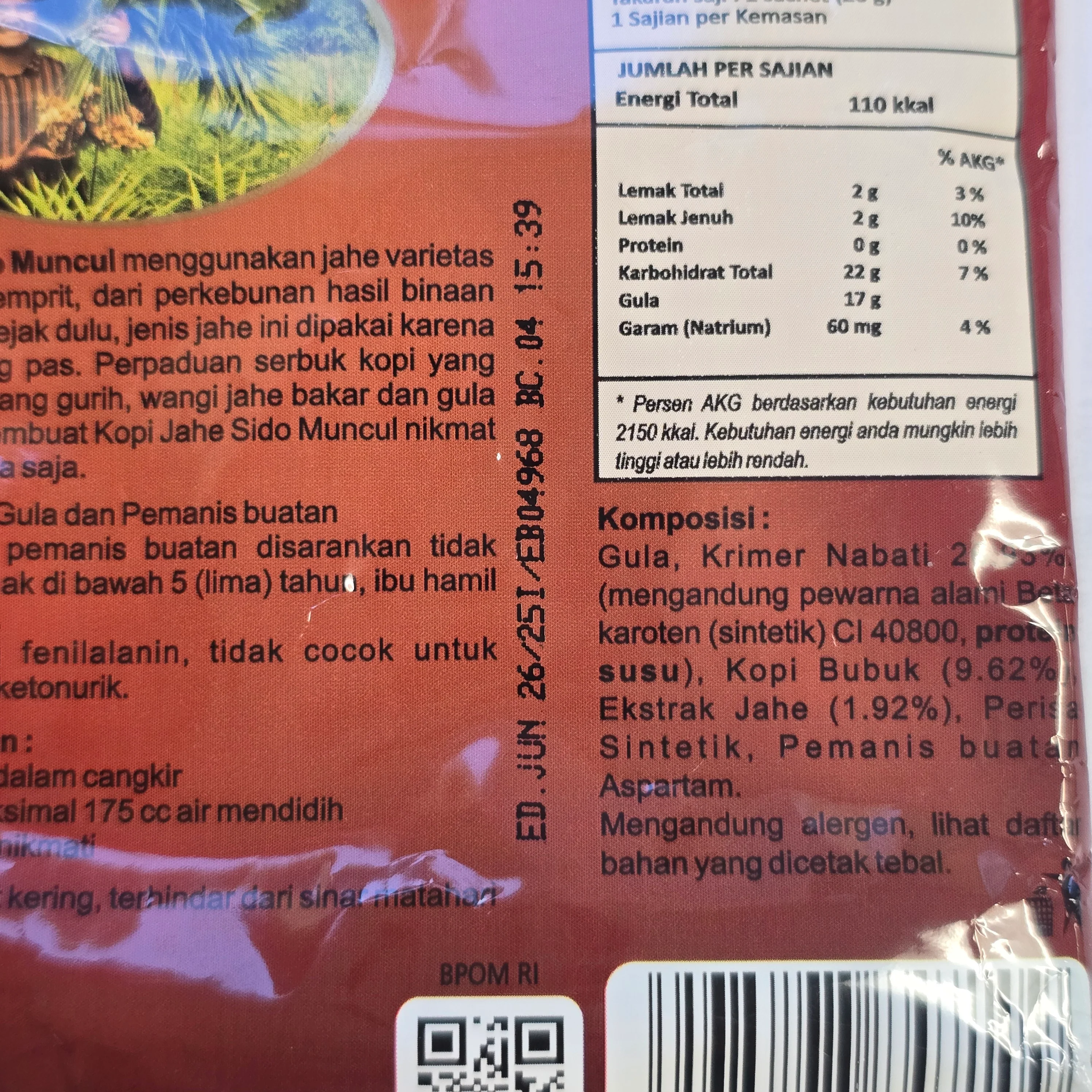 Sido Muncul Kopi Jahe 25 g - Image 2