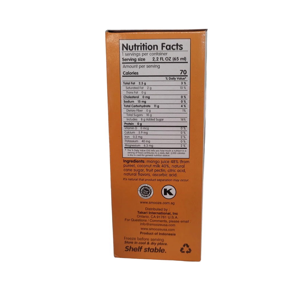 Smooze Fruit Ice Mango  (8 x 2.2 fl.oz) - Image 3