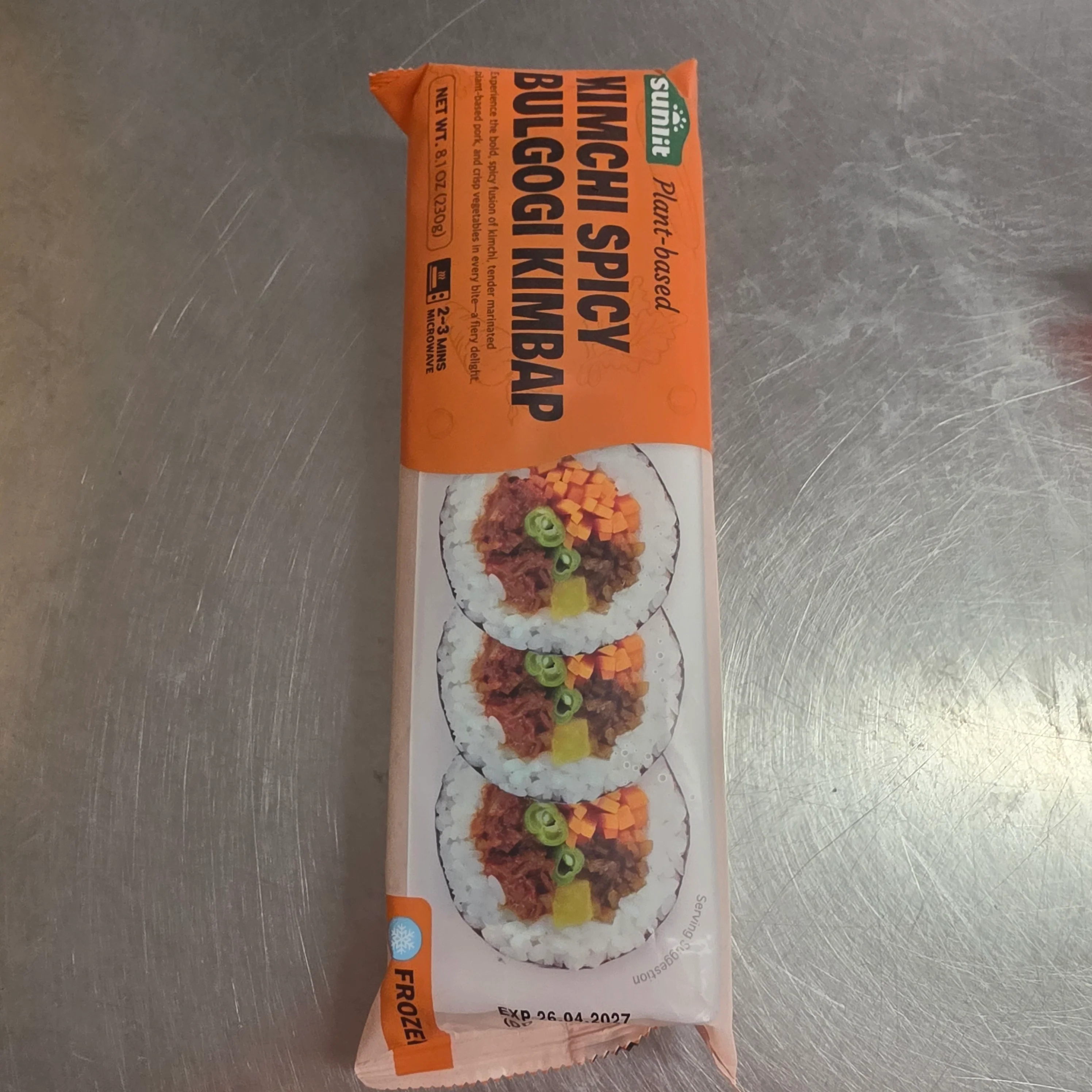 SUNLIT Plant Based Kimchi Spicy Bulgogi Kimbap 8.1 oz