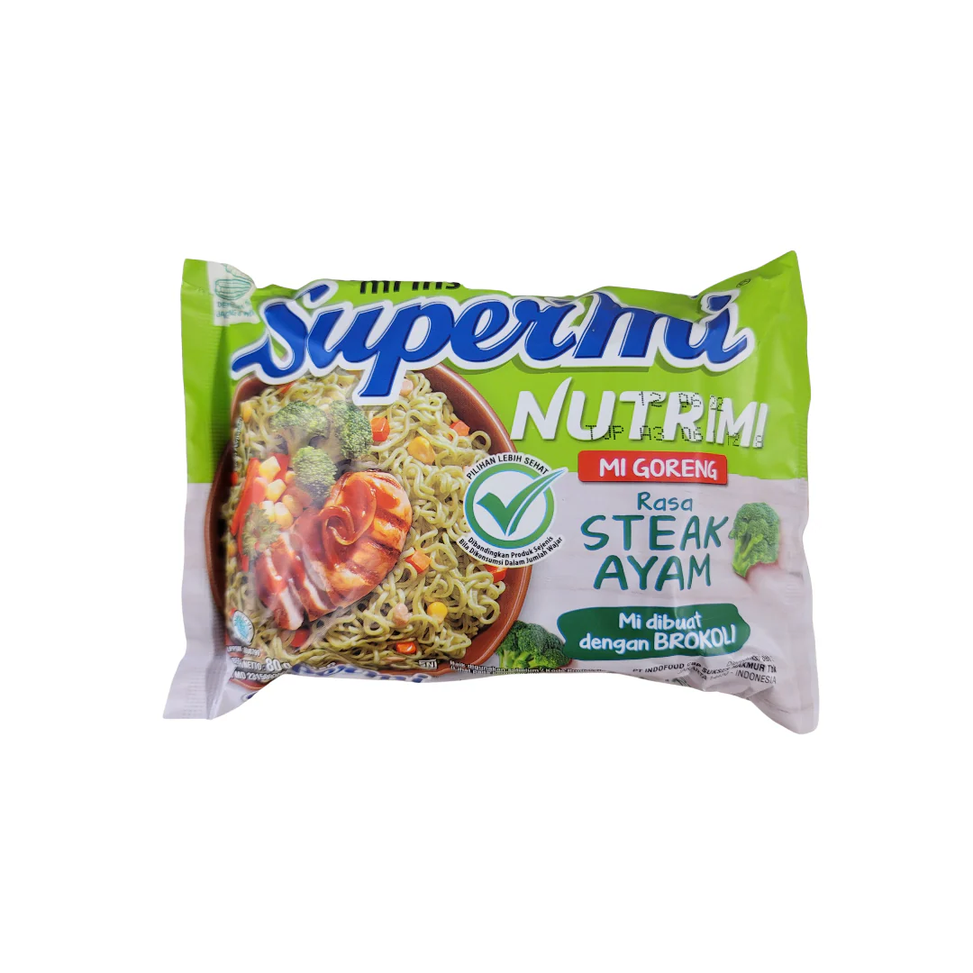 Supermi Nutrimi Mi Goreng Rasa Steak Ayam (80 g  x 4 pcs) - Image 2