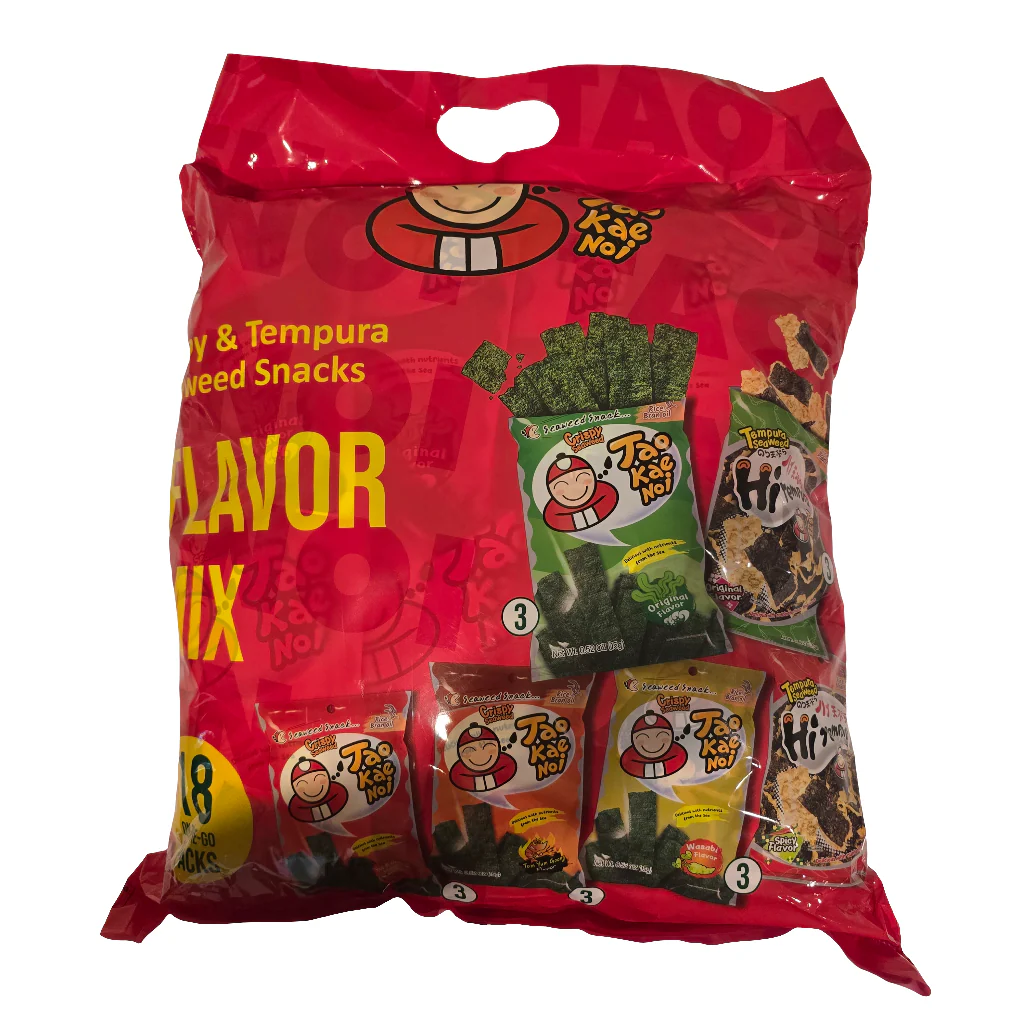 Taokaenoi Crispy & Tempura Seaweed Snacks Flavor Mix (18 pcs)