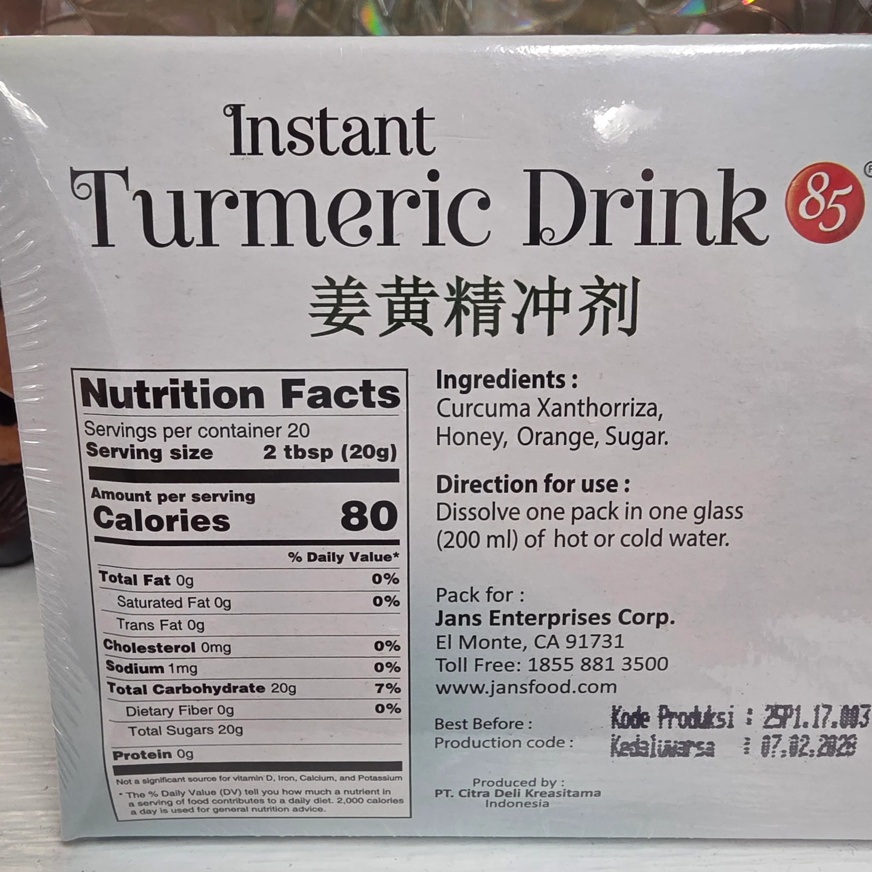 TL Sachet Turmeric - Temulawak (10 x 0.71  Oz) - Image 2