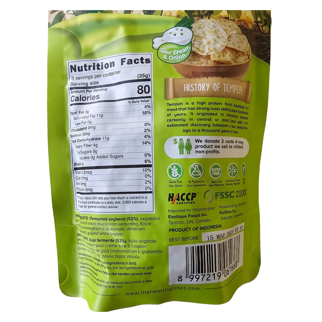# WOH Tempeh Chips Sour Cream  & Onion 70 g (2.5 Oz) - Image 2