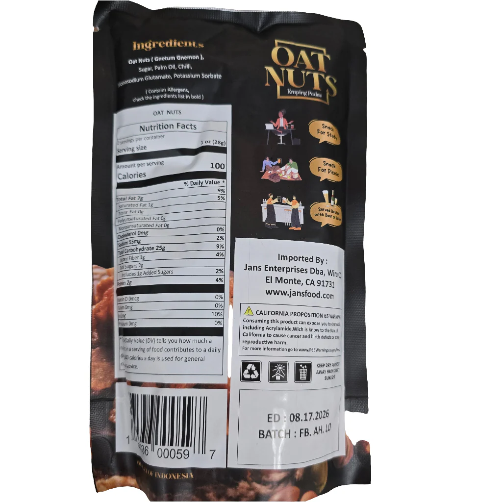 # Zona Spicy Oat Nuts 2.65oz (Emping Pedas 75gr) - Image 2