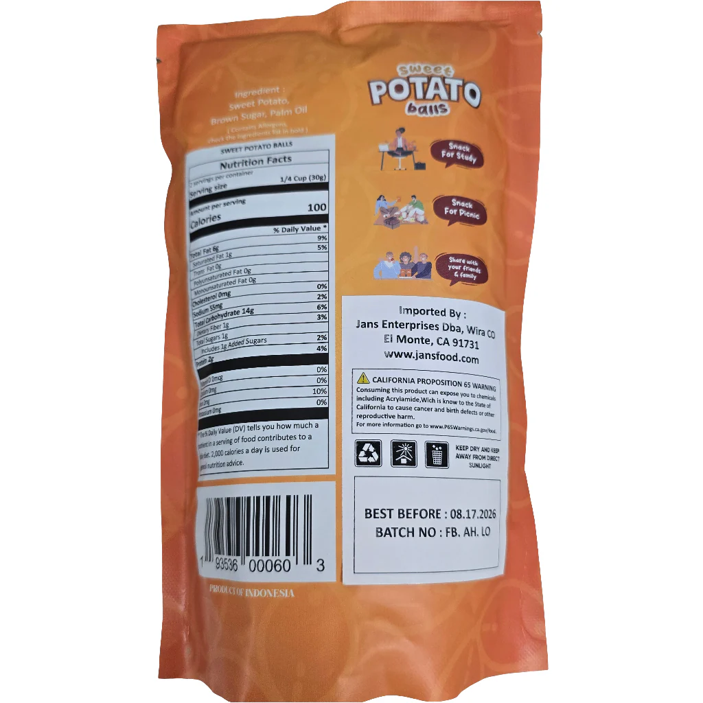 Zona Sweet Potato Balls 2.29oz (kremes ubi 65g) - Image 2